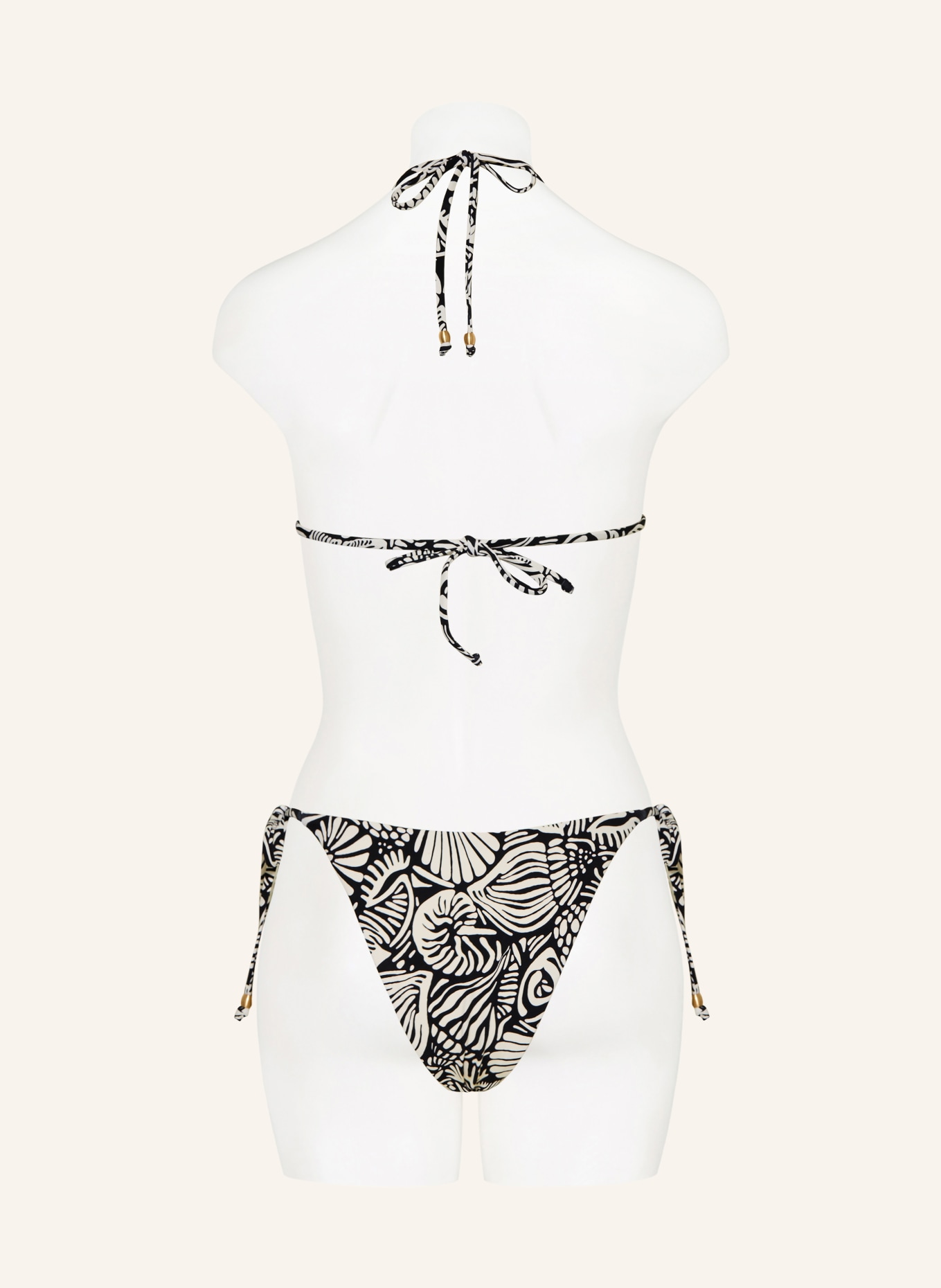 SEAFOLLY SHELLS reversible triangle bikini top: BLACK / CREAM