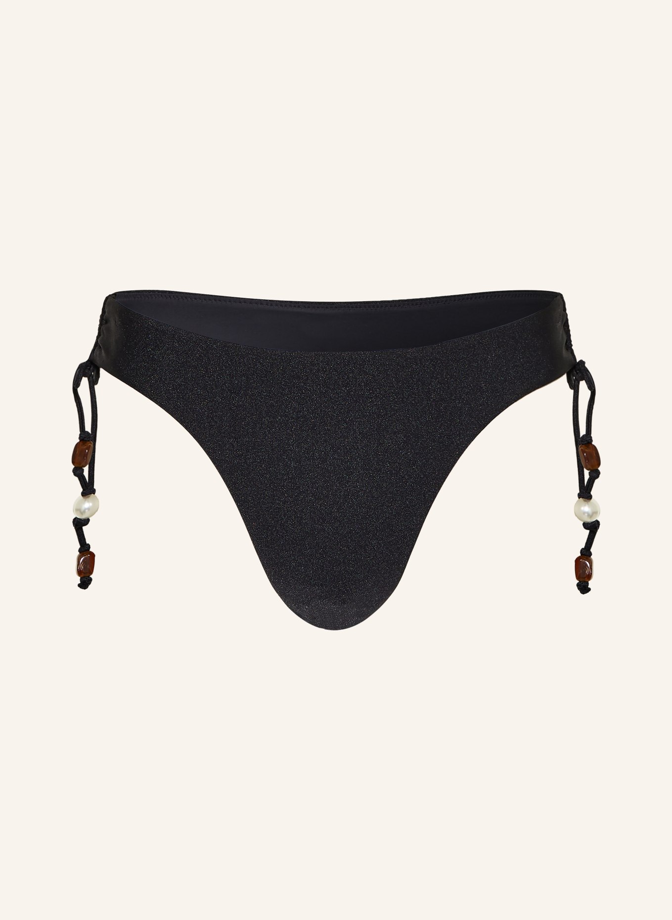 SEAFOLLY Triangel-Bikini-Hose PALERMO LOOP mit Schmuckperlen: SCHWARZ