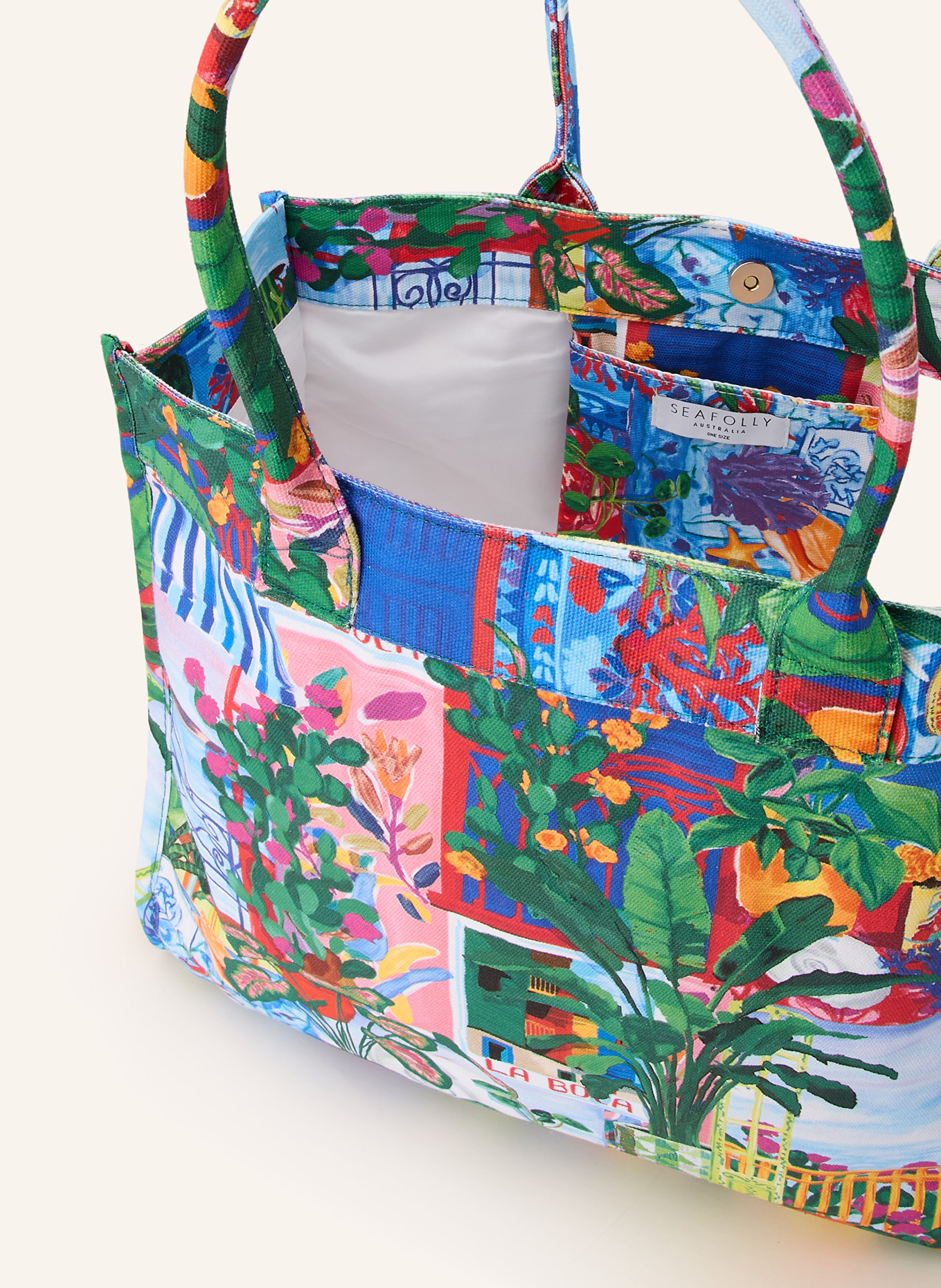 SEAFOLLY Strandtasche LA BOCA: BLAU / ROT / GRÜN