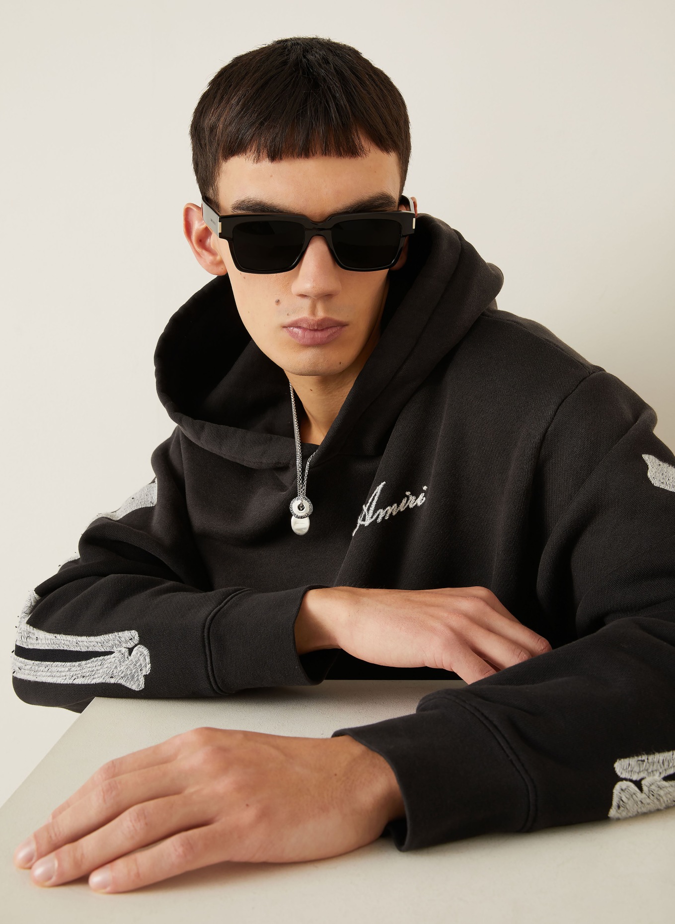 AMIRI Oversized-Hoodie BONES: SCHWARZ