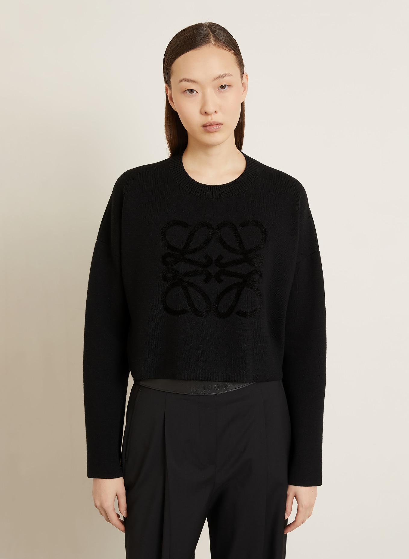 LOEWE sweter: CZARNY