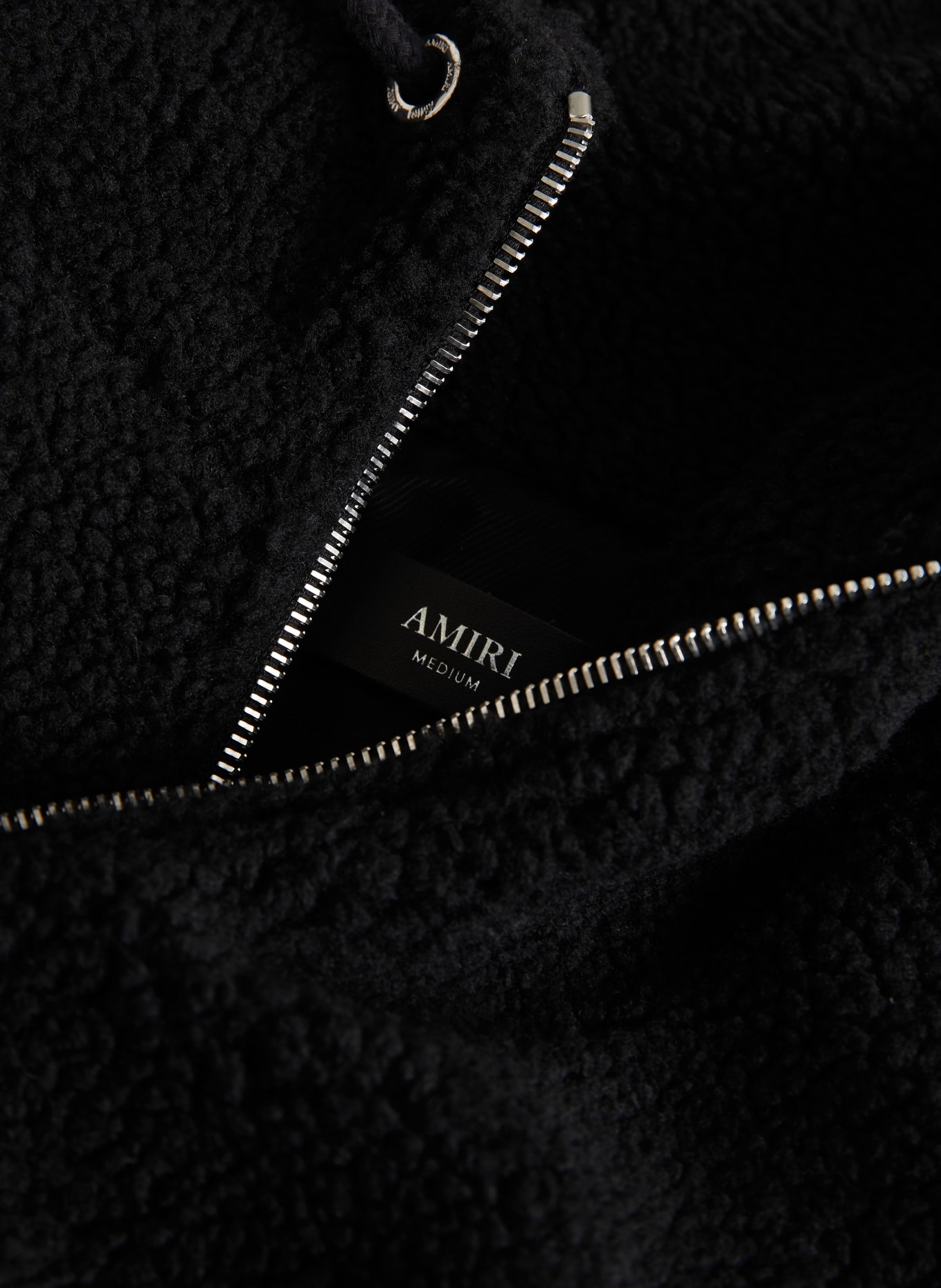 AMIRI Teddyfell-Jacke BONES: SCHWARZ