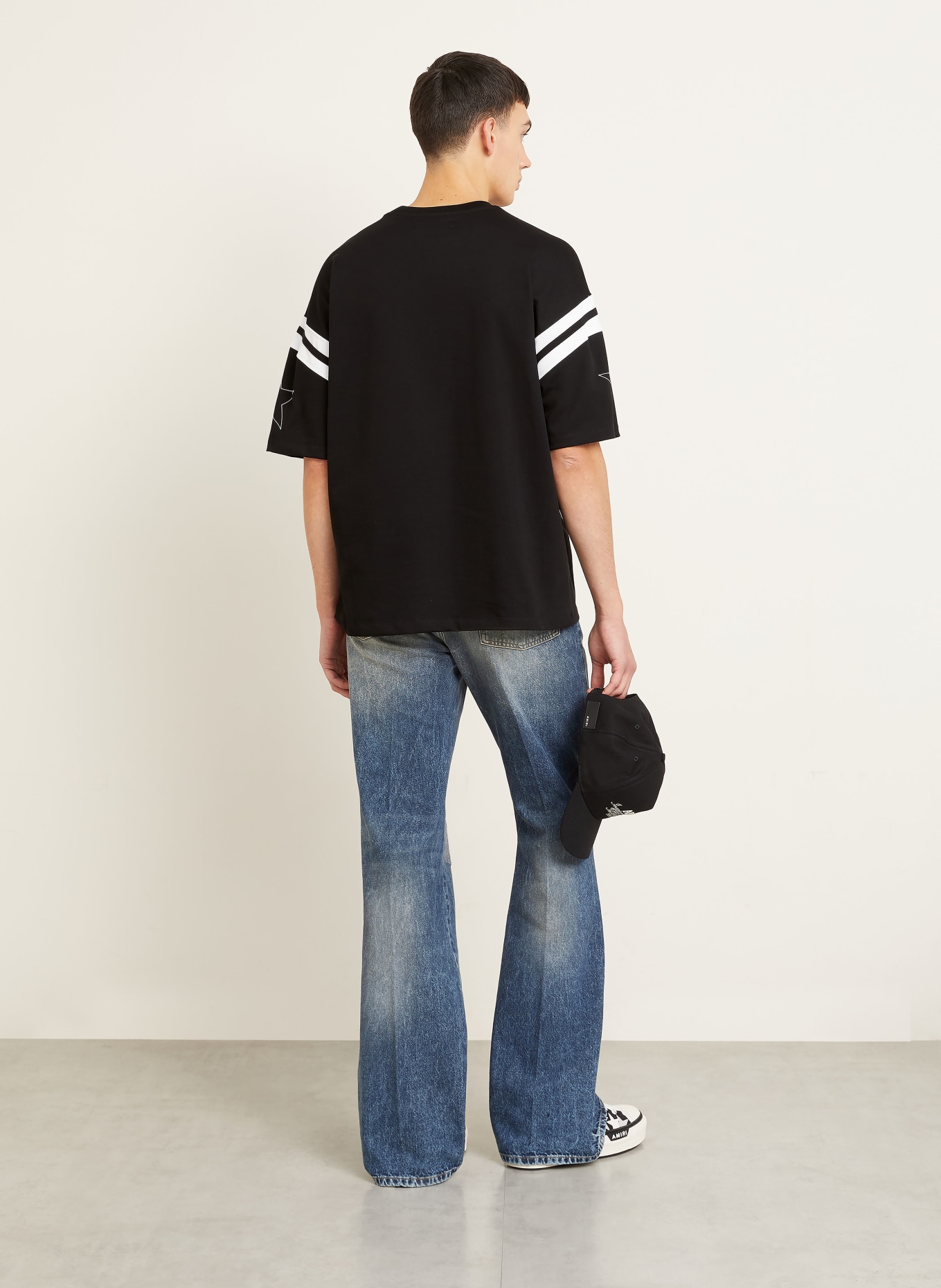 AMIRI Koszulka oversize: CZARNY / BIAŁY