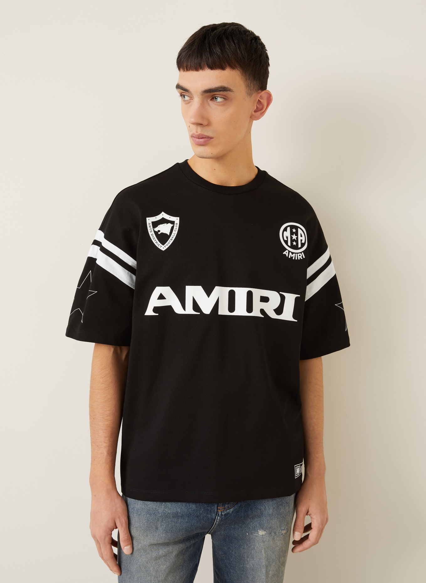 AMIRI Koszulka oversize: CZARNY / BIAŁY