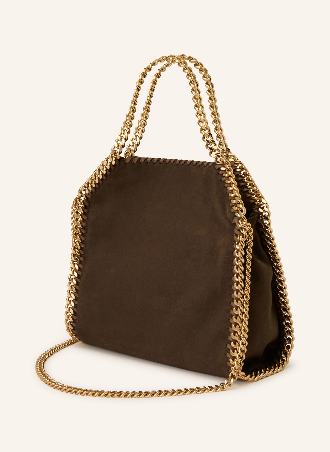 STELLA McCARTNEY Torba na ramię FALABELLA MINI: BRĄZOWY / ZŁOTY