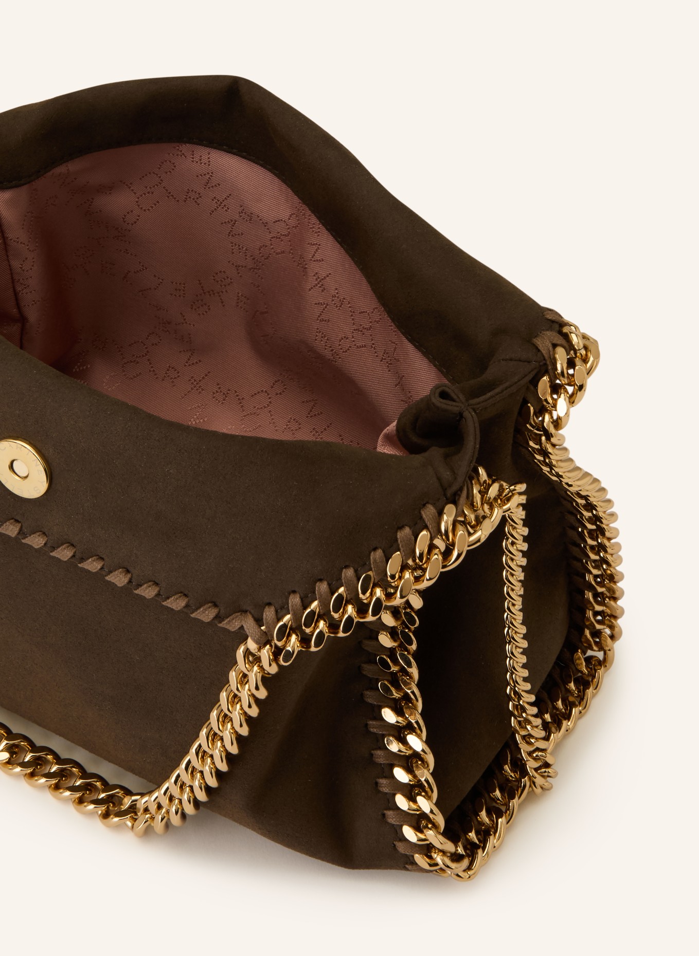 STELLA McCARTNEY Torba na ramię FALABELLA MINI: BRĄZOWY / ZŁOTY