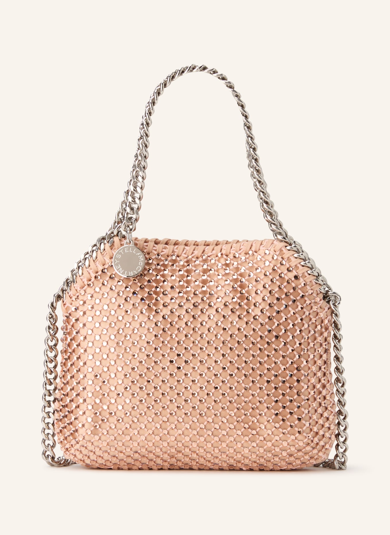 STELLA McCARTNEY FALABELLA shoulder bag with gemstones: ROSE / SILVER