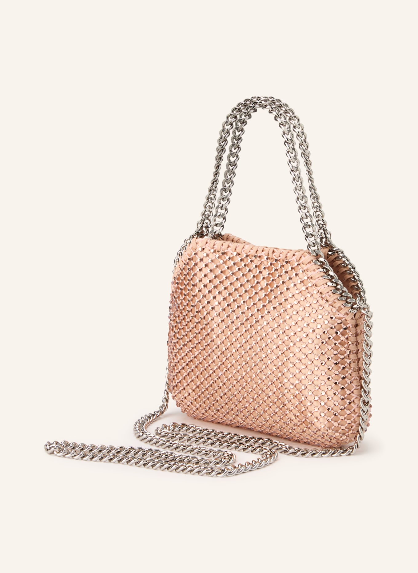 STELLA McCARTNEY FALABELLA shoulder bag with gemstones: ROSE / SILVER
