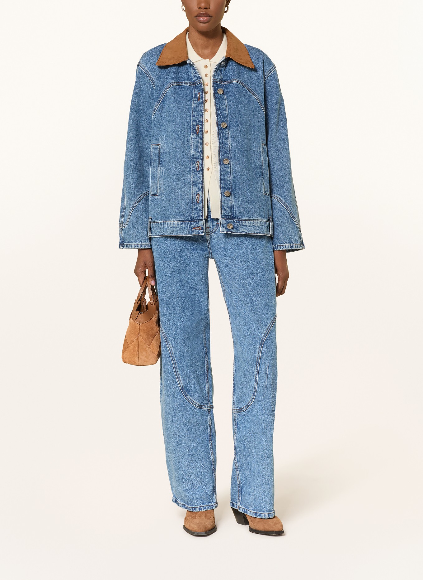 BAUM UND PFERDGARTEN BAYSON denim jacket: BLUE / BROWN