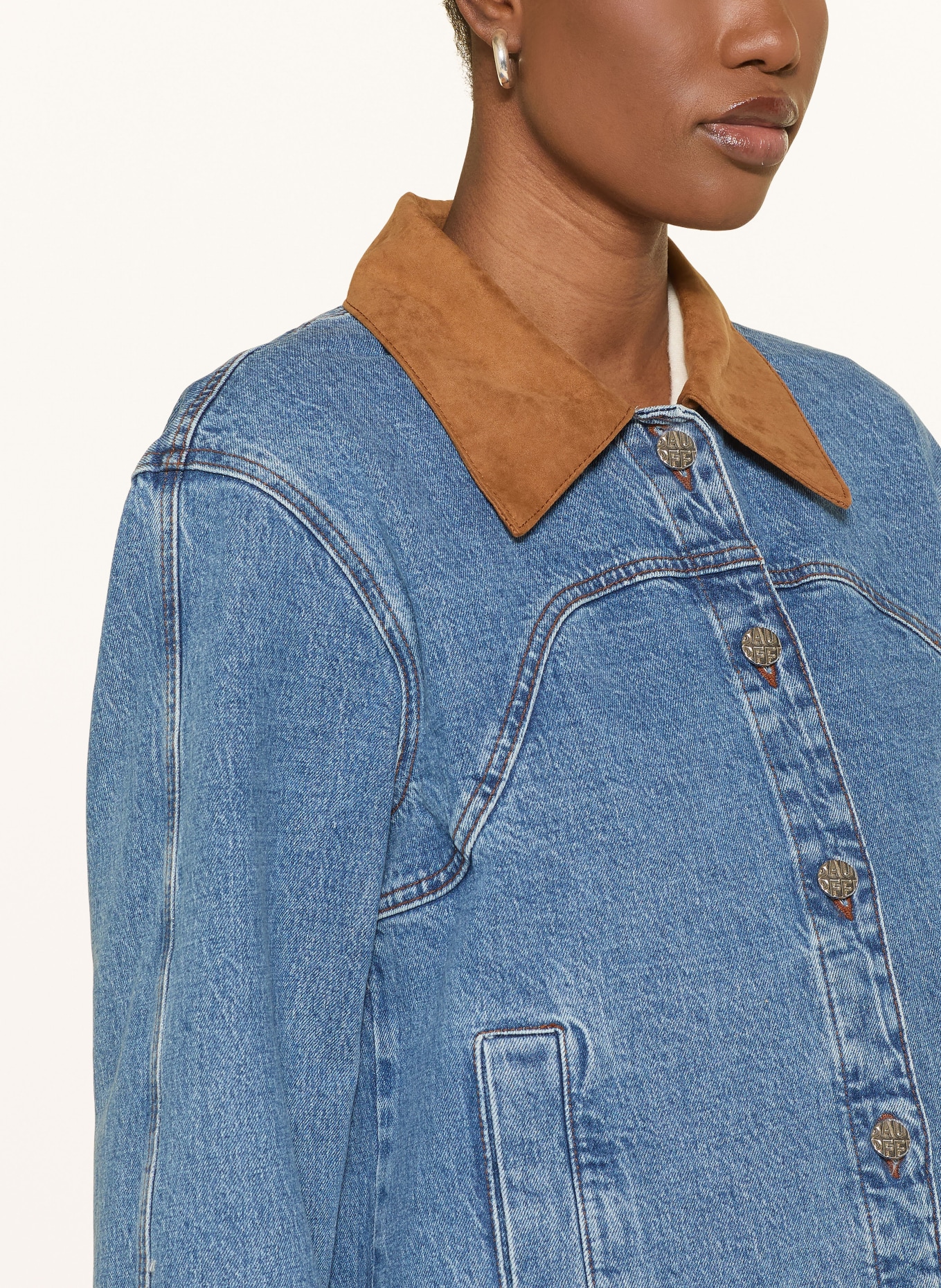 BAUM UND PFERDGARTEN BAYSON denim jacket: BLUE / BROWN