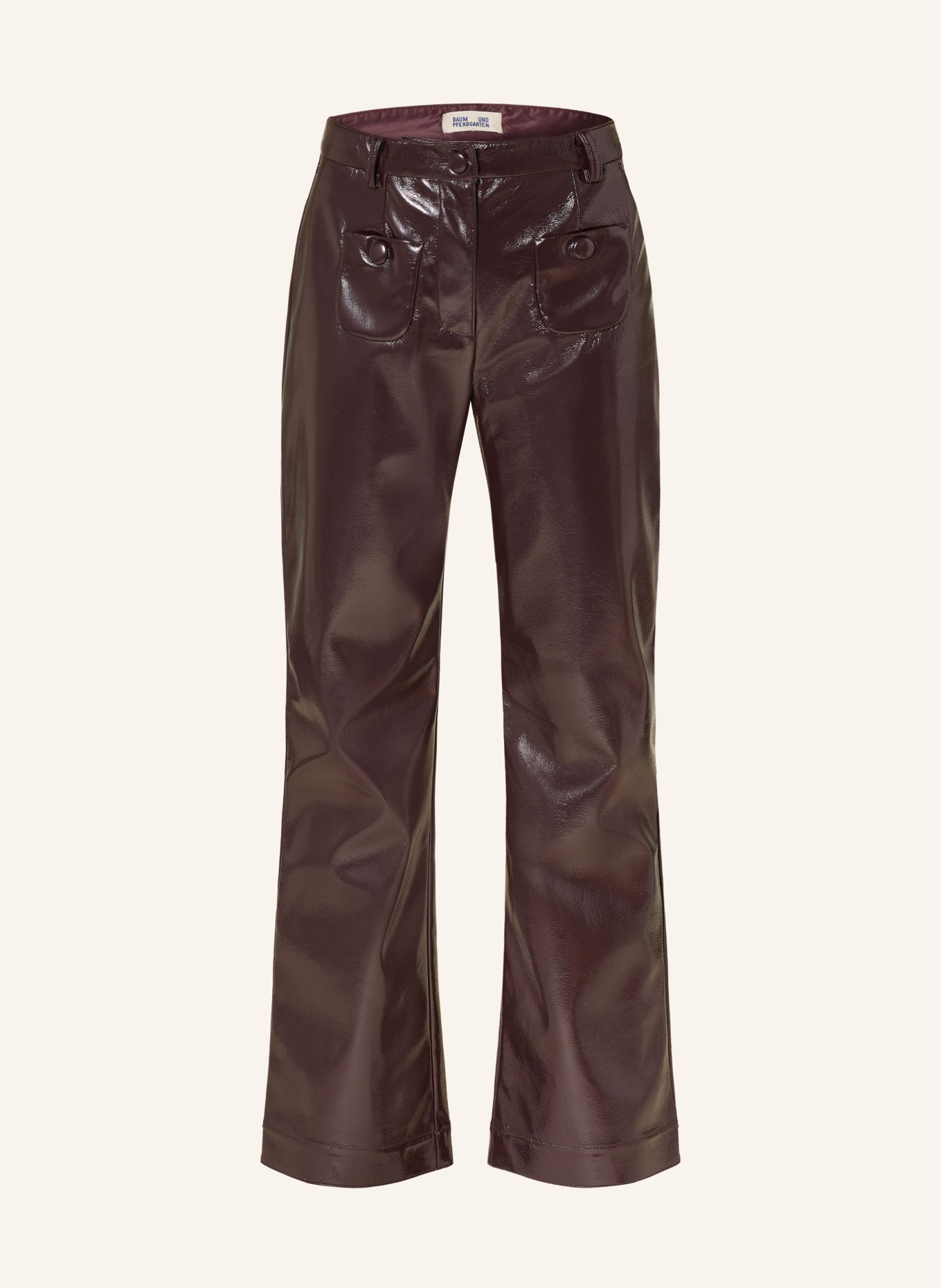 BAUM UND PFERDGARTEN Spodnie NIELLA w stylu skórzanym: CIEMNOCZERWONY