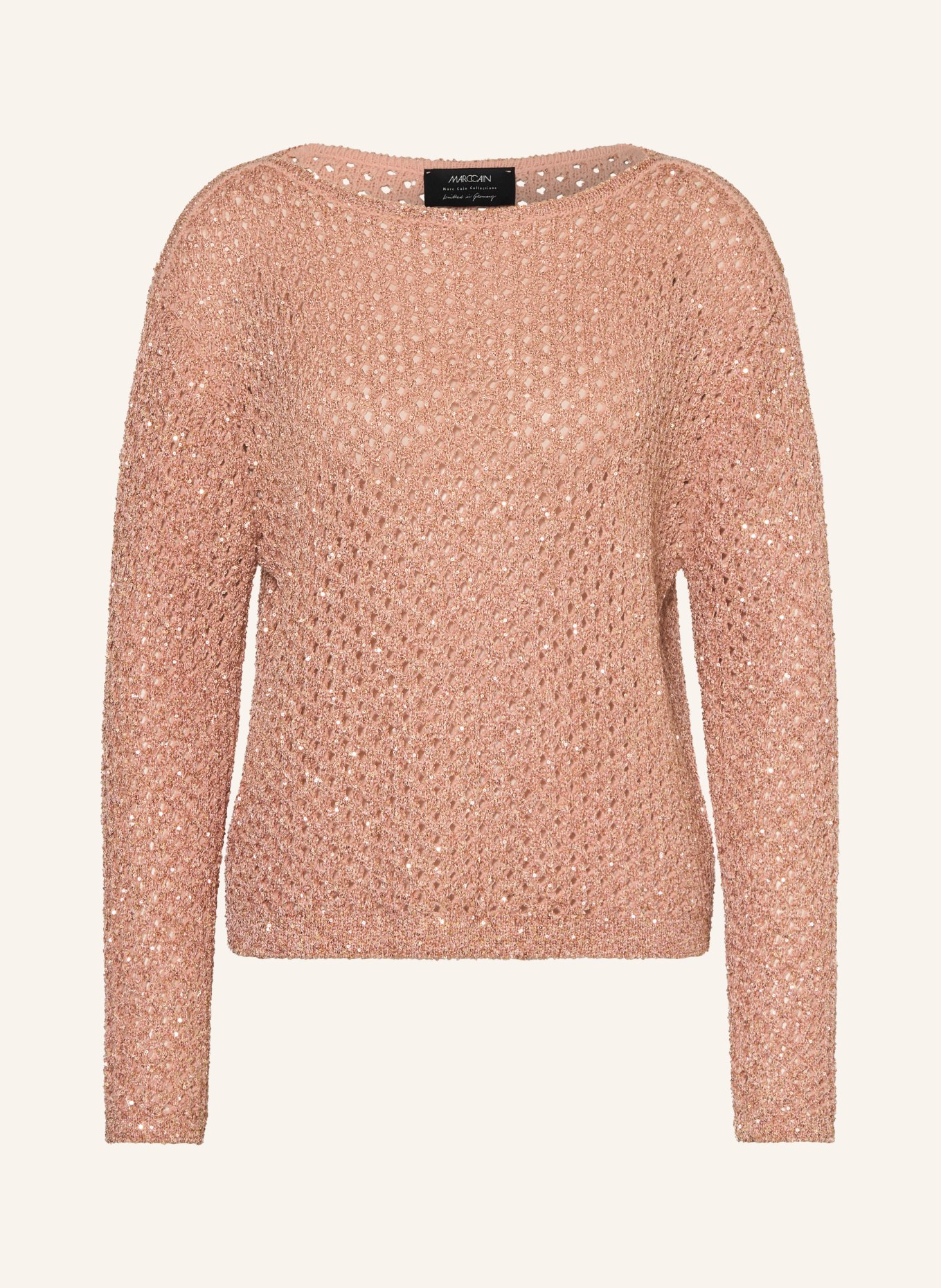 MARC CAIN Pullover mit Pailletten: 217 peach beige