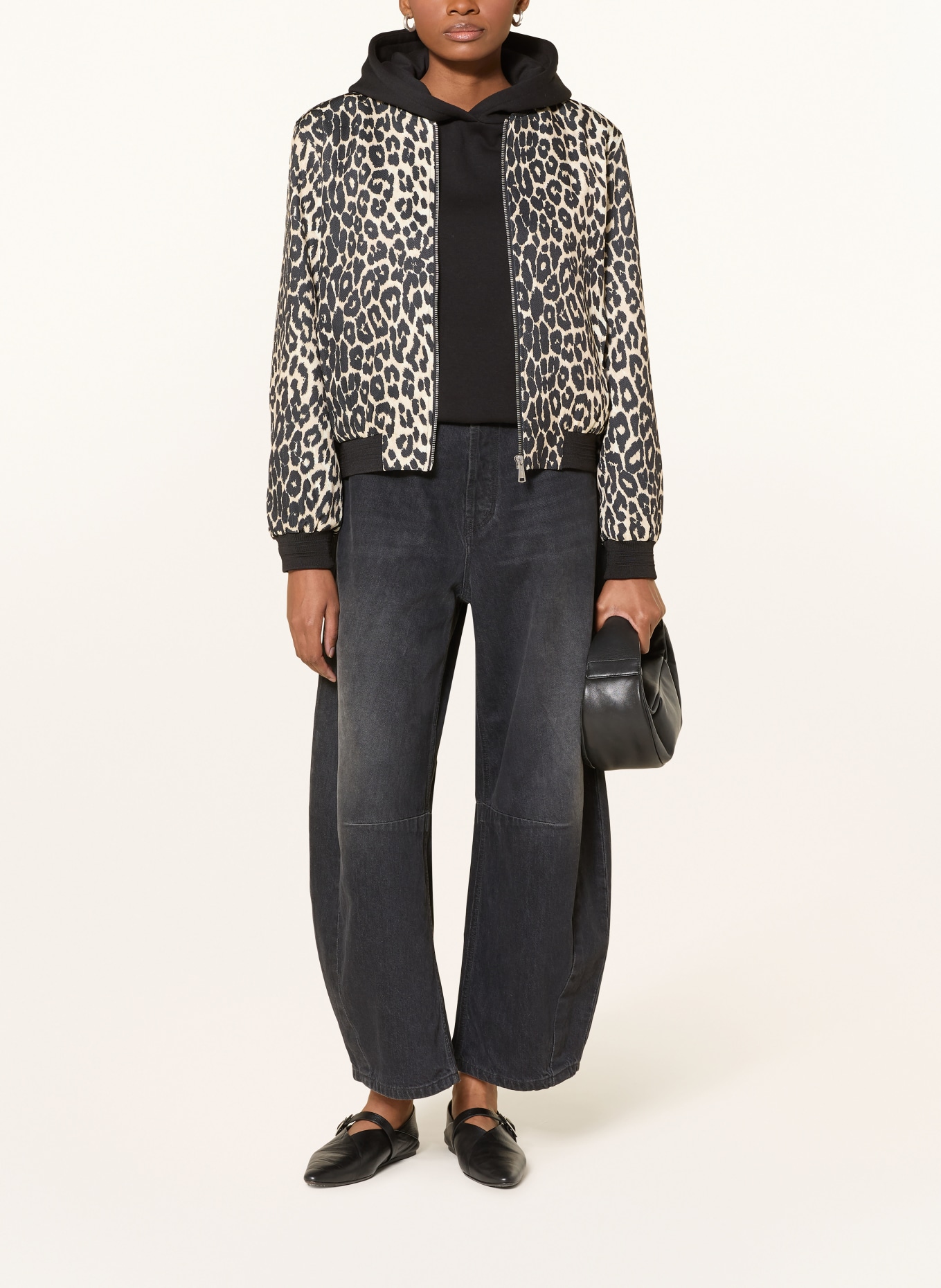 RINO & PELLE Blouson BANNER: SCHWARZ / HELLBRAUN