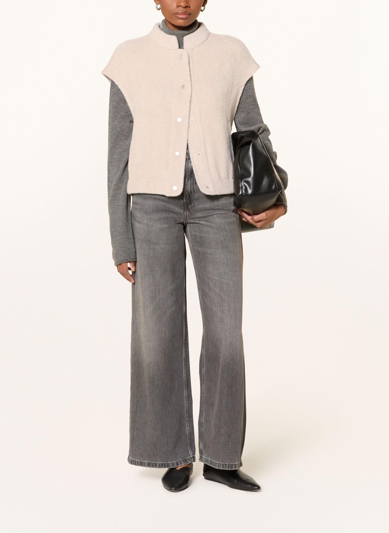 RINO & PELLE TEUNTJE knitted vest: LIGHT GRAY