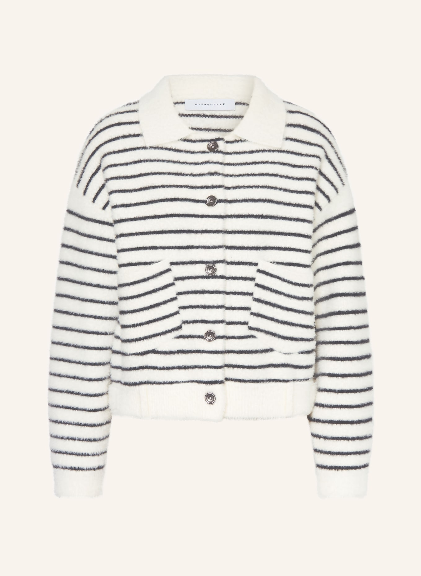 RINO & PELLE BUBBLY cardigan: WHITE / BLACK