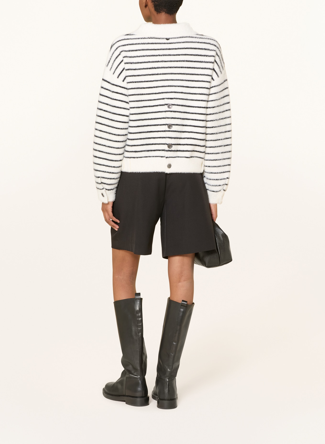 RINO & PELLE BUBBLY cardigan: WHITE / BLACK