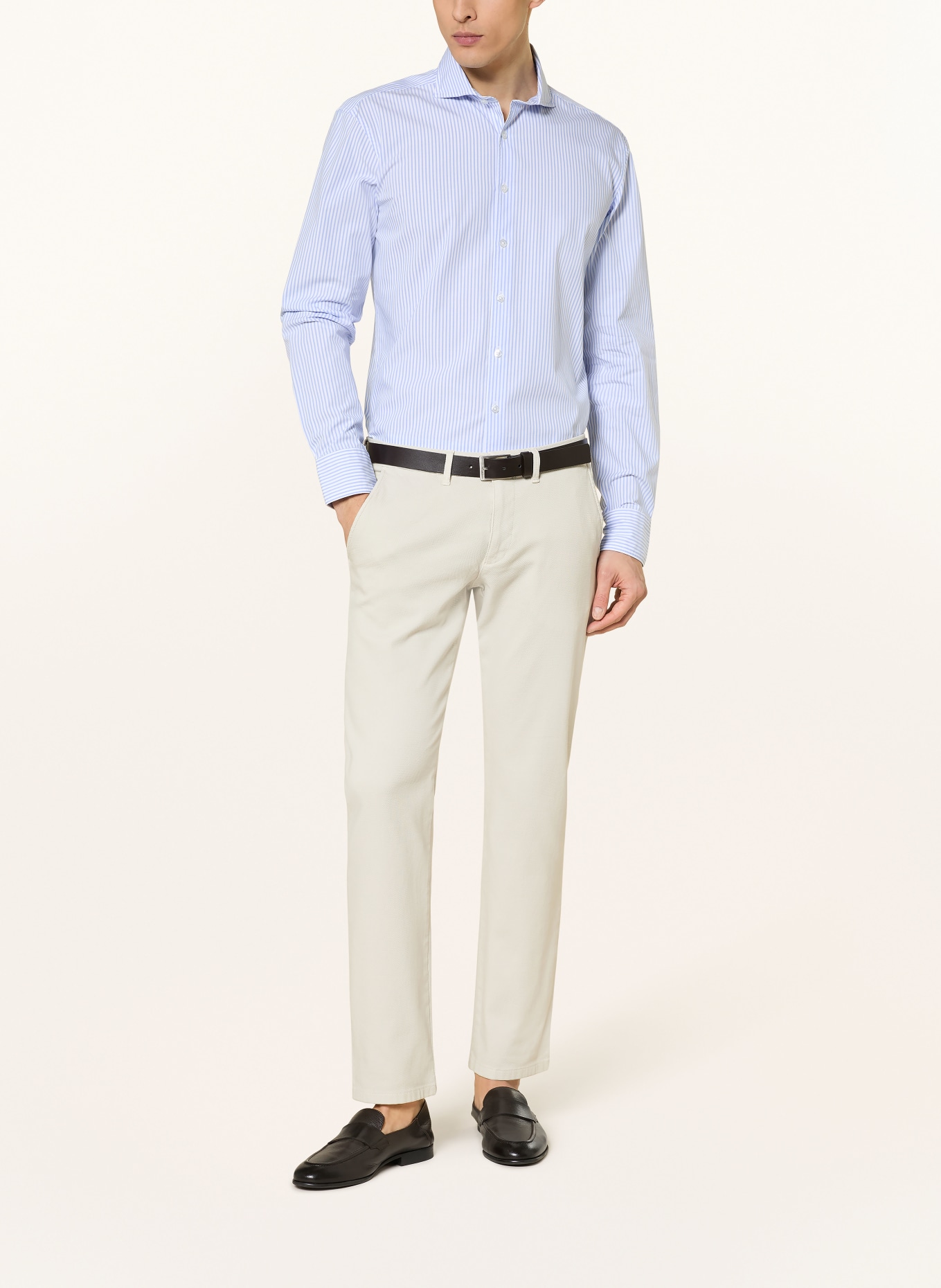 STROKESMAN'S Extra slim fit shirt: LIGHT BLUE / WHITE