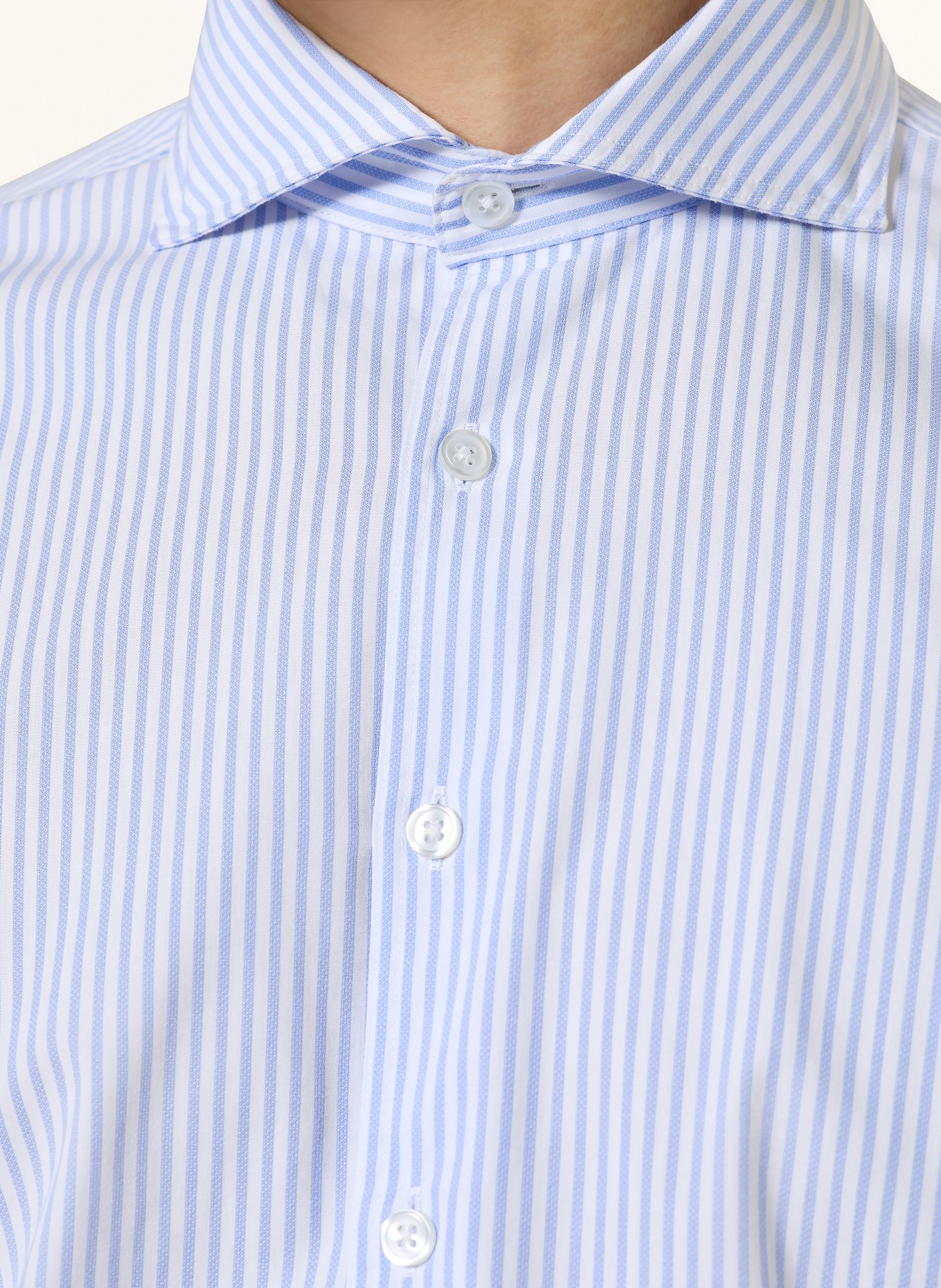 STROKESMAN'S Extra slim fit shirt: LIGHT BLUE / WHITE