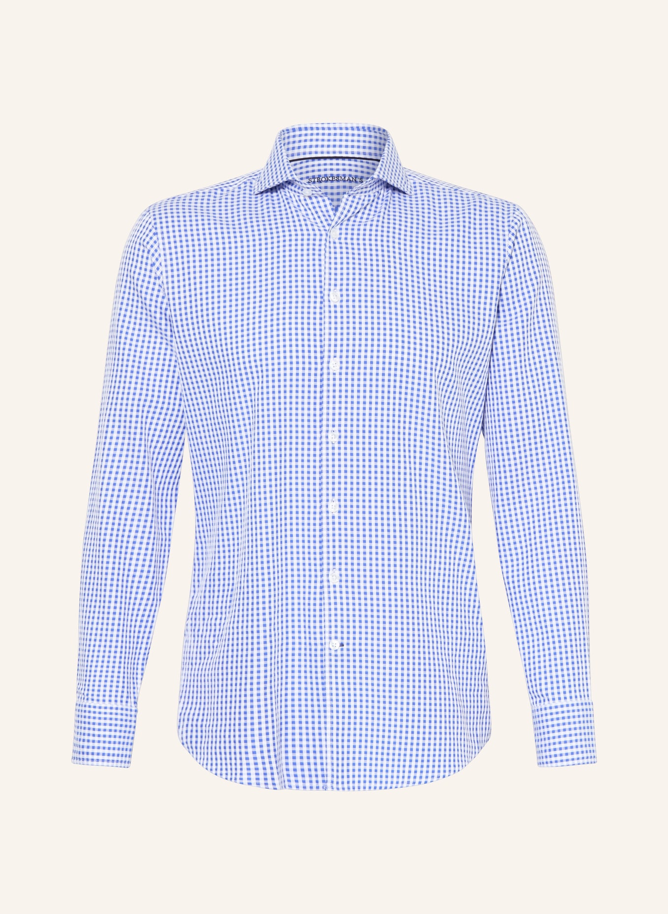 STROKESMAN'S Košile Comfort Fit: MODRÁ / BÍLÁ