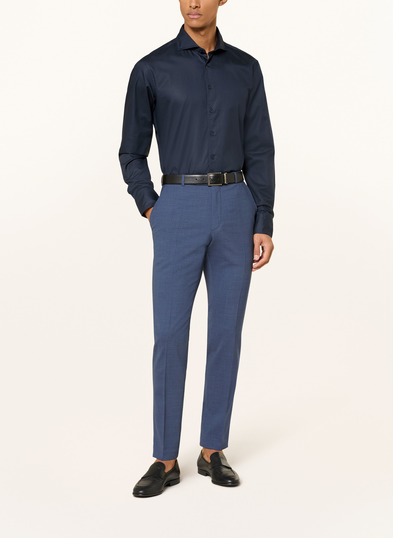 STROKESMAN'S Regular fit shirt: DARK BLUE