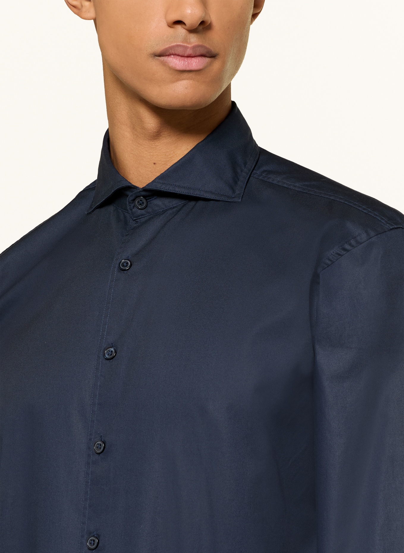 STROKESMAN'S Regular fit shirt: DARK BLUE