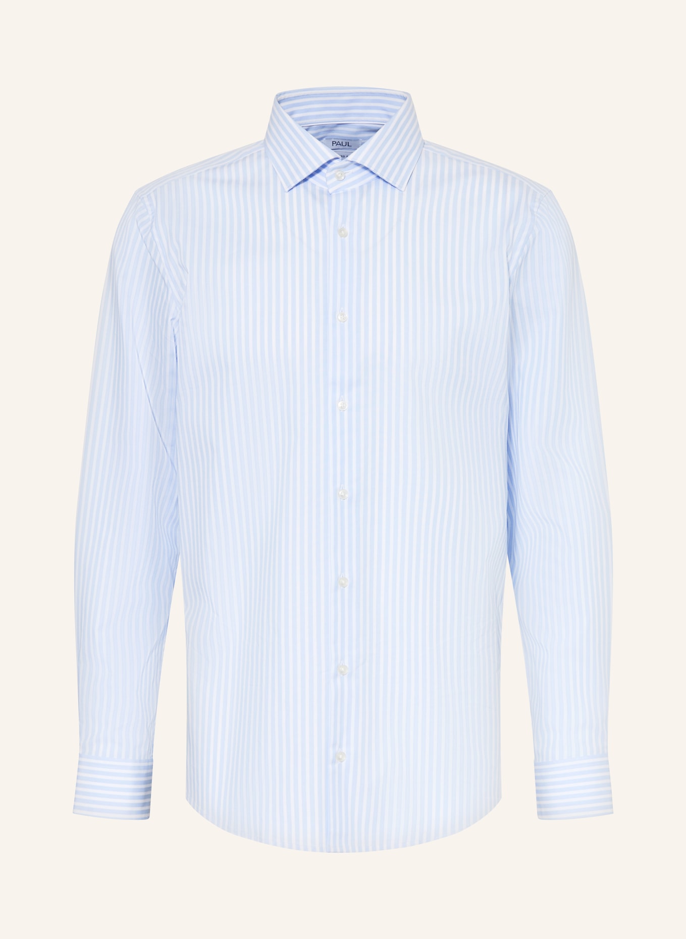 PAUL Shaped Fit Shirt: WHITE / LIGHT BLUE