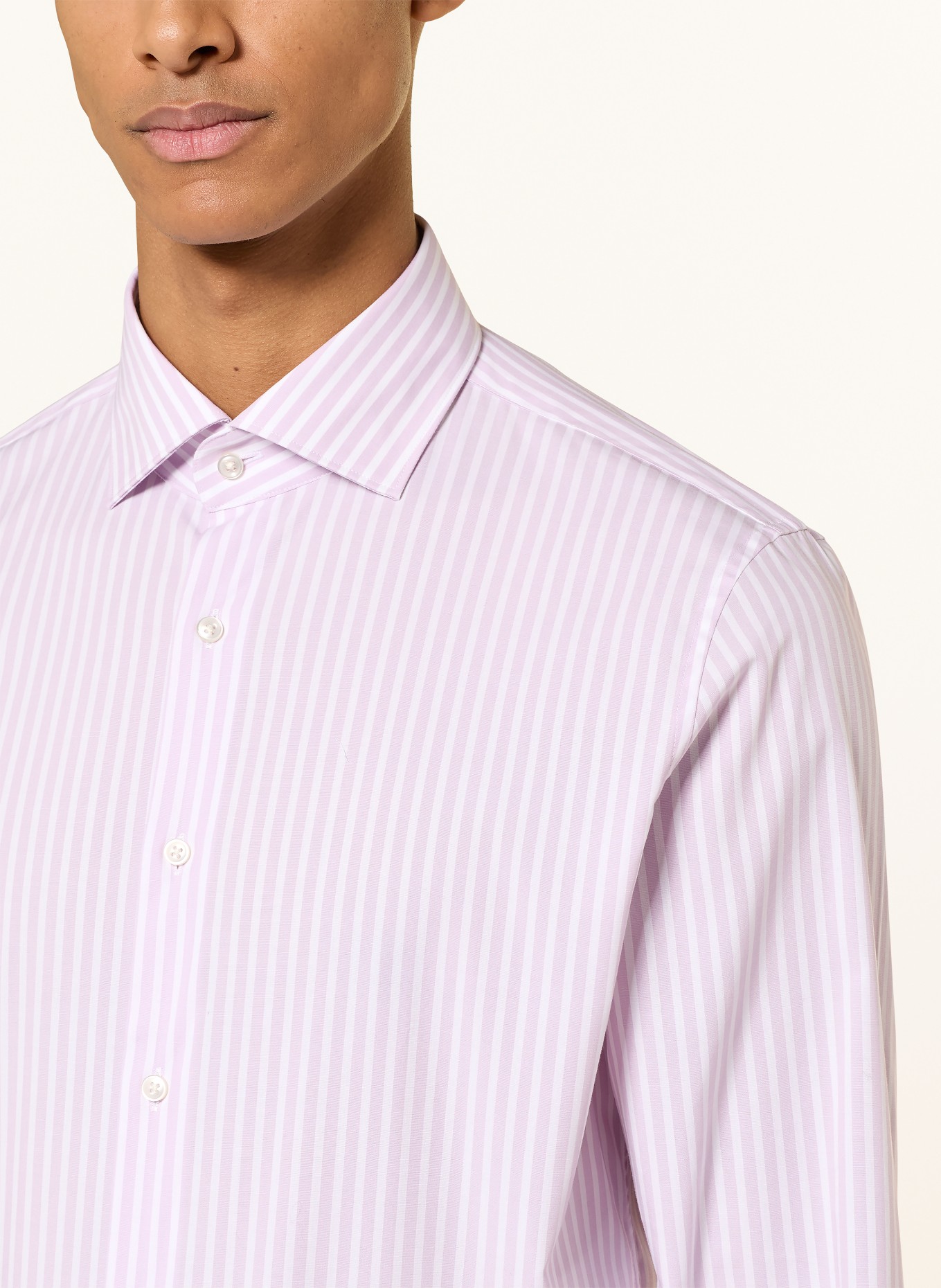 PAUL Shaped Fit Shirt: PINK / WHITE