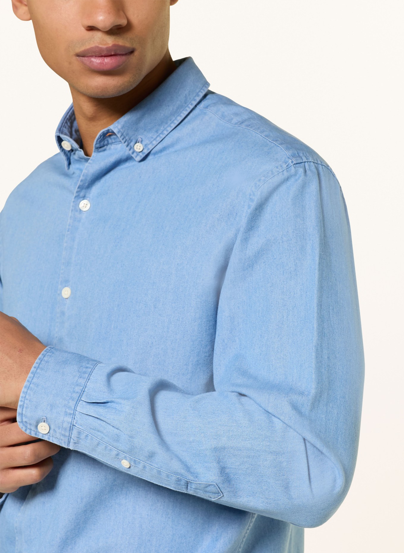 PAUL Hemd Regular Fit in Jeansoptik: BLAU