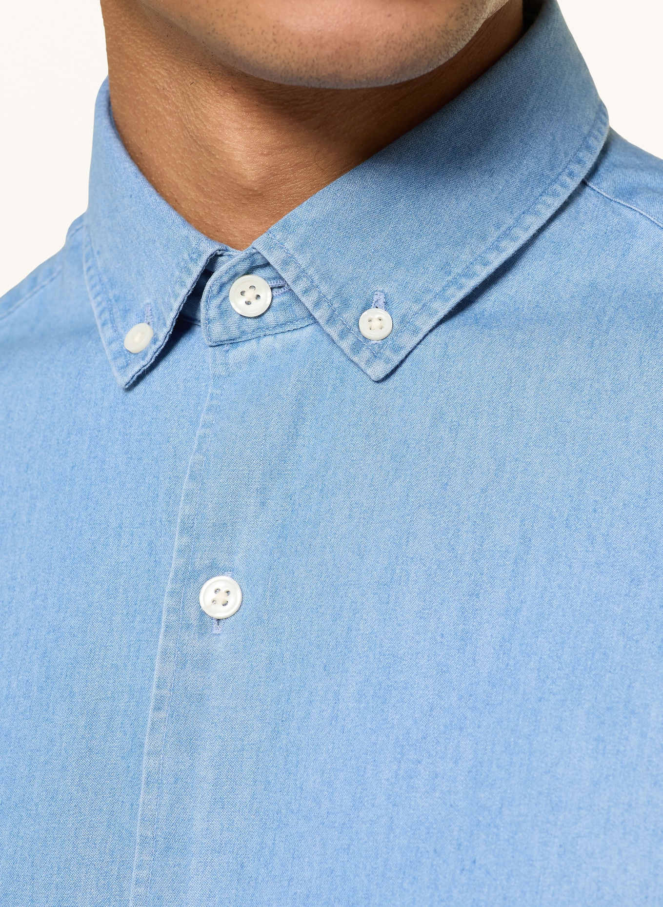 PAUL Hemd Regular Fit in Jeansoptik: BLAU