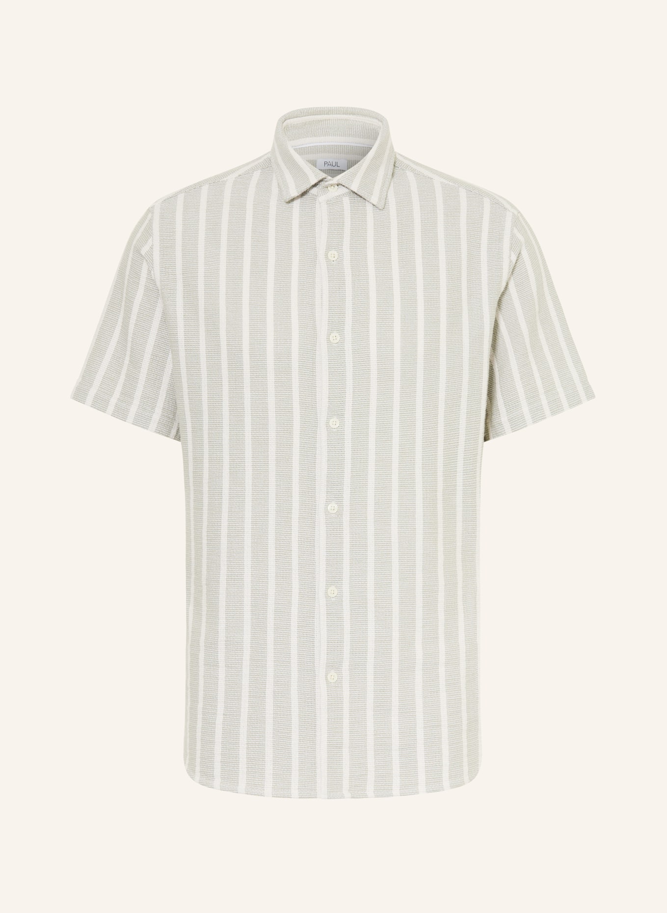 PAUL Kurzarm-Hemd Comfort Fit: HELLGRÜN / WEISS