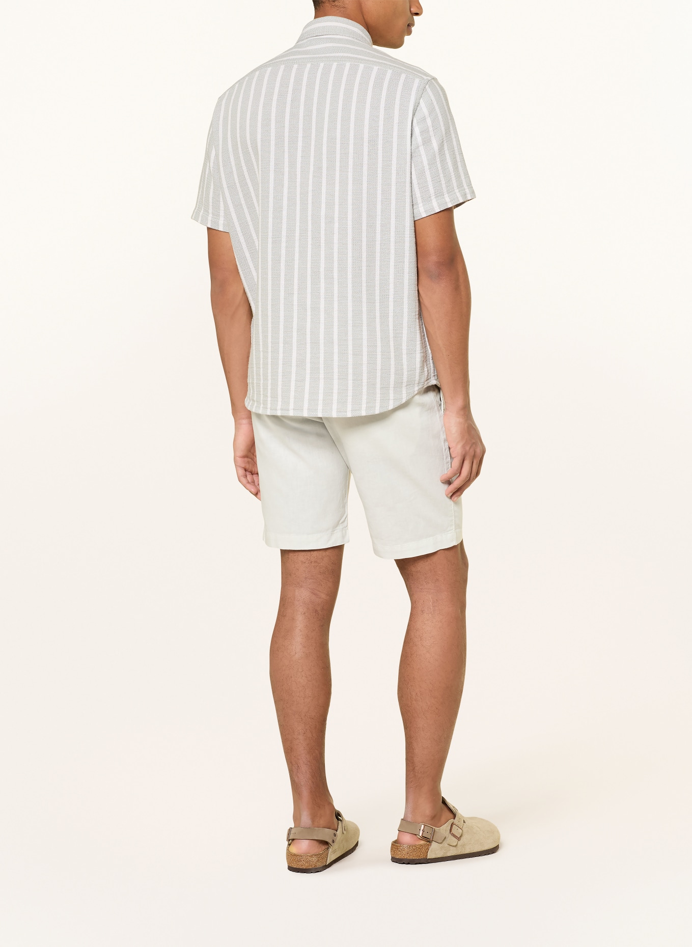 PAUL Kurzarm-Hemd Comfort Fit: HELLGRÜN / WEISS