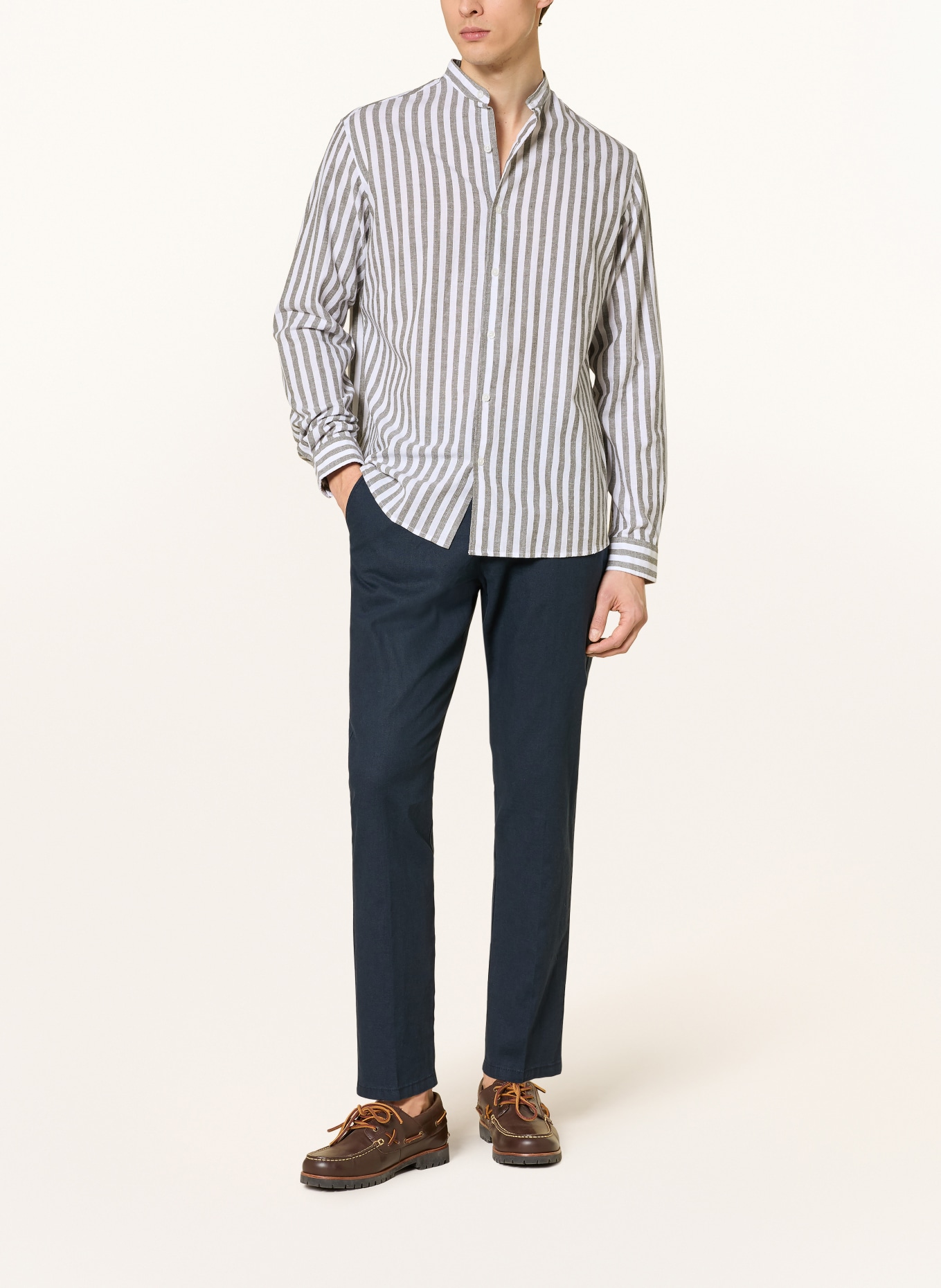 PAUL Kurzarm-Hemd Comfort Fit: DUNKELGRÜN / WEISS