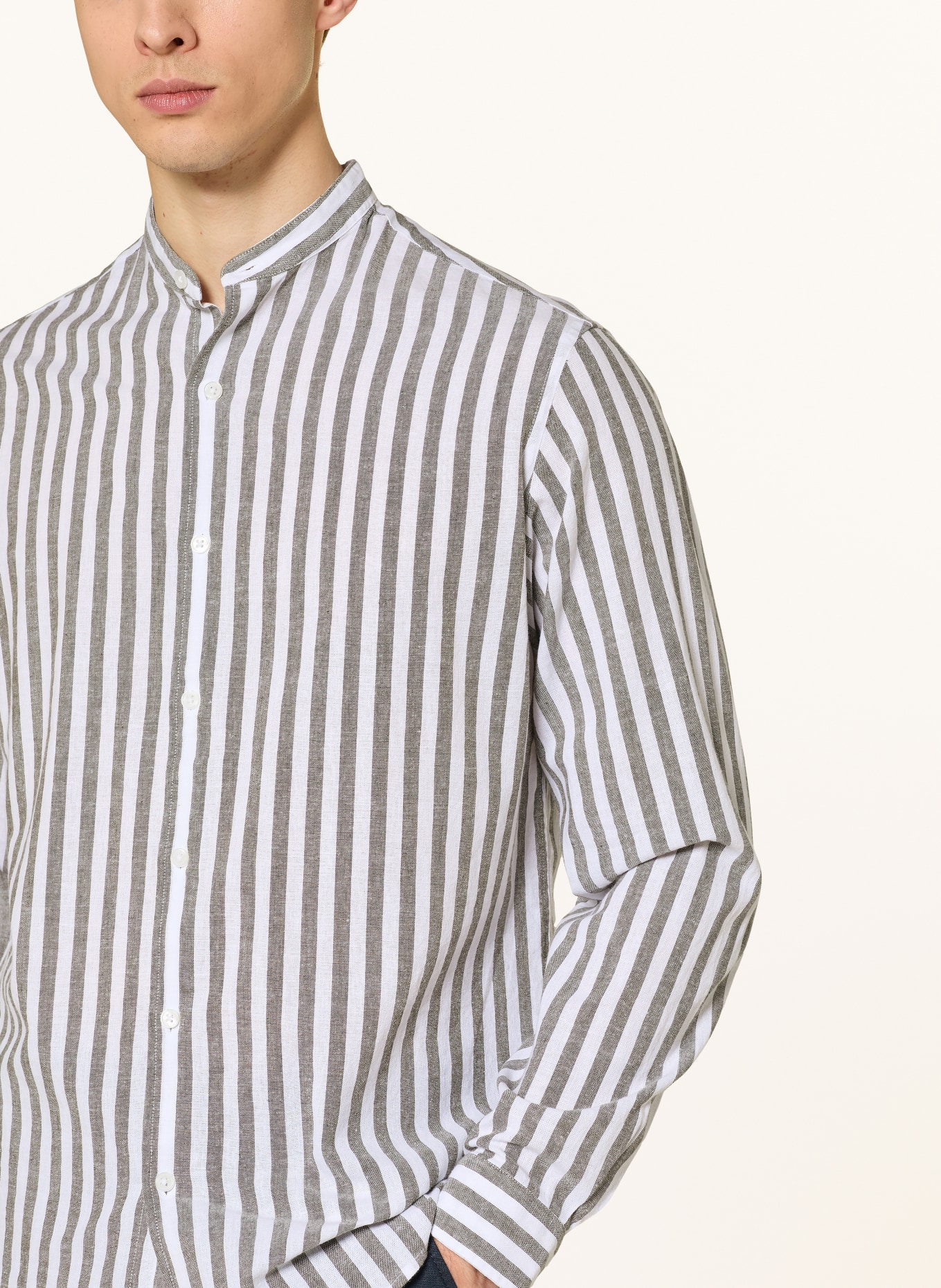 PAUL Kurzarm-Hemd Comfort Fit: DUNKELGRÜN / WEISS