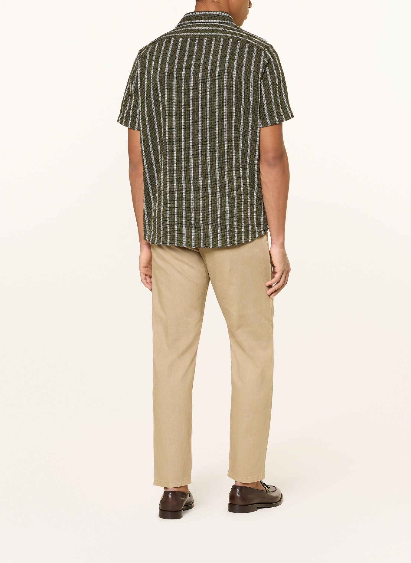 PAUL Kurzarm-Hemd Comfort Fit: DUNKELGRÜN / WEISS