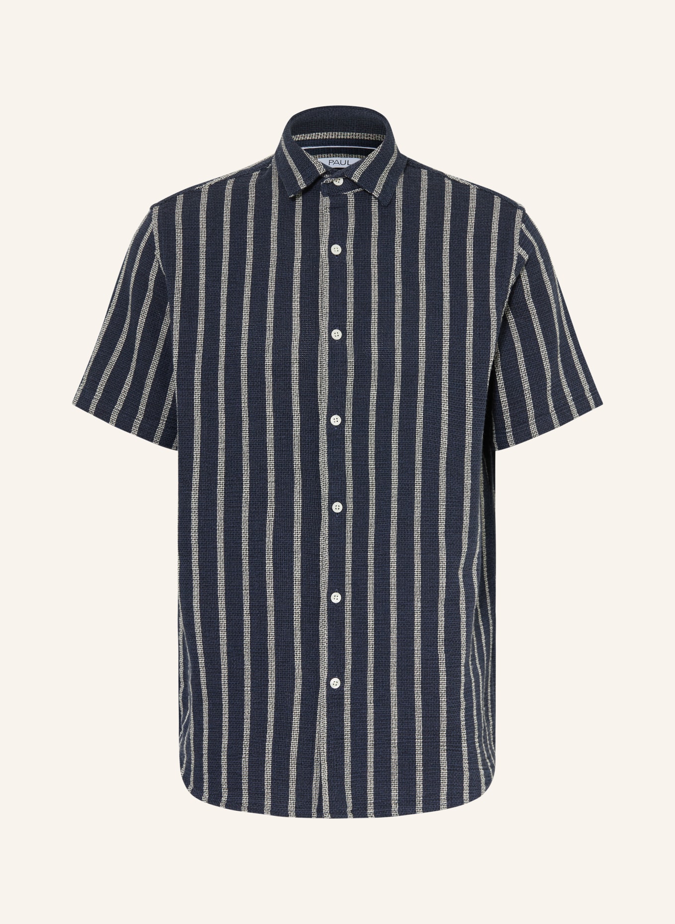 PAUL Kurzarm-Hemd Comfort Fit: DUNKELBLAU / WEISS