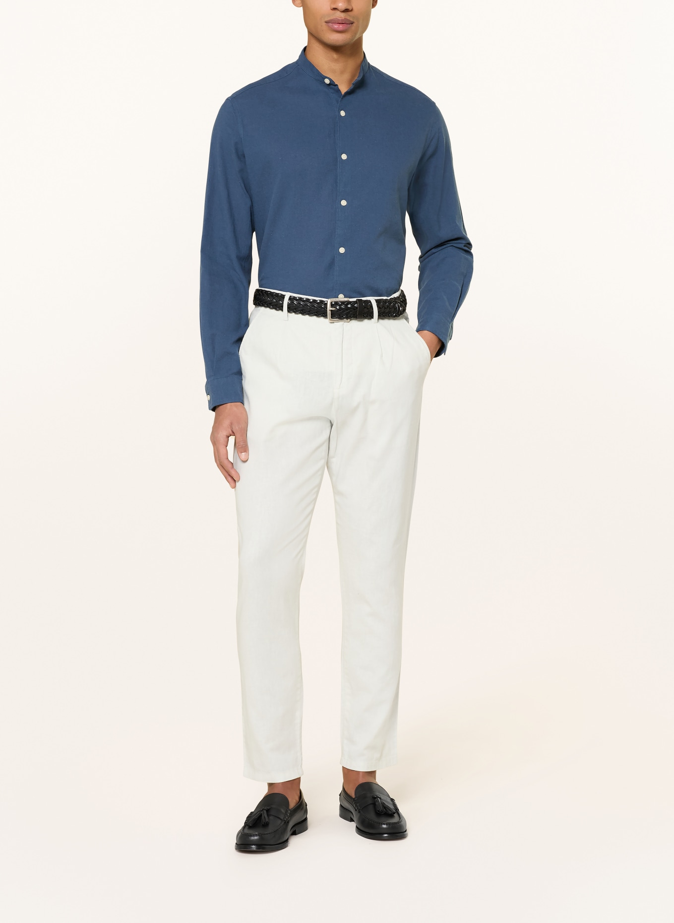 PAUL Hemd Comfort Fit mit Stehkragen: DUNKELBLAU