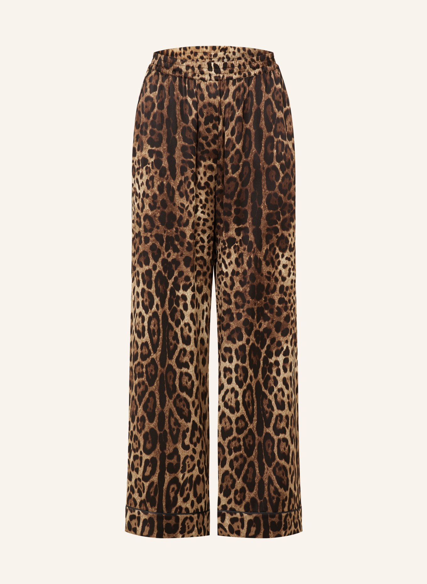 DOLCE & GABBANA Seidenhose: BRAUN / HELLBRAUN / DUNKELBRAUN