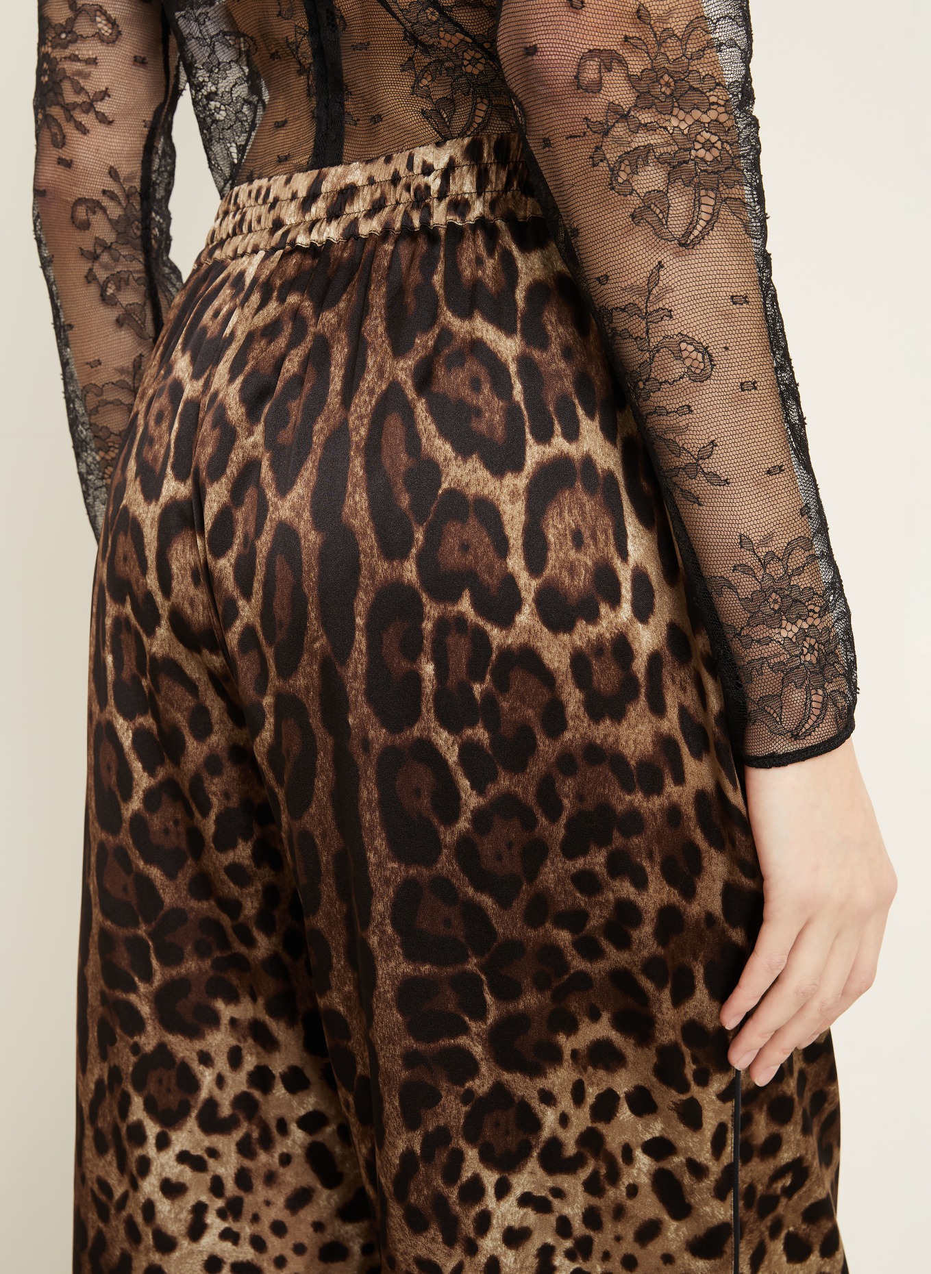 DOLCE & GABBANA Seidenhose: BRAUN / HELLBRAUN / DUNKELBRAUN