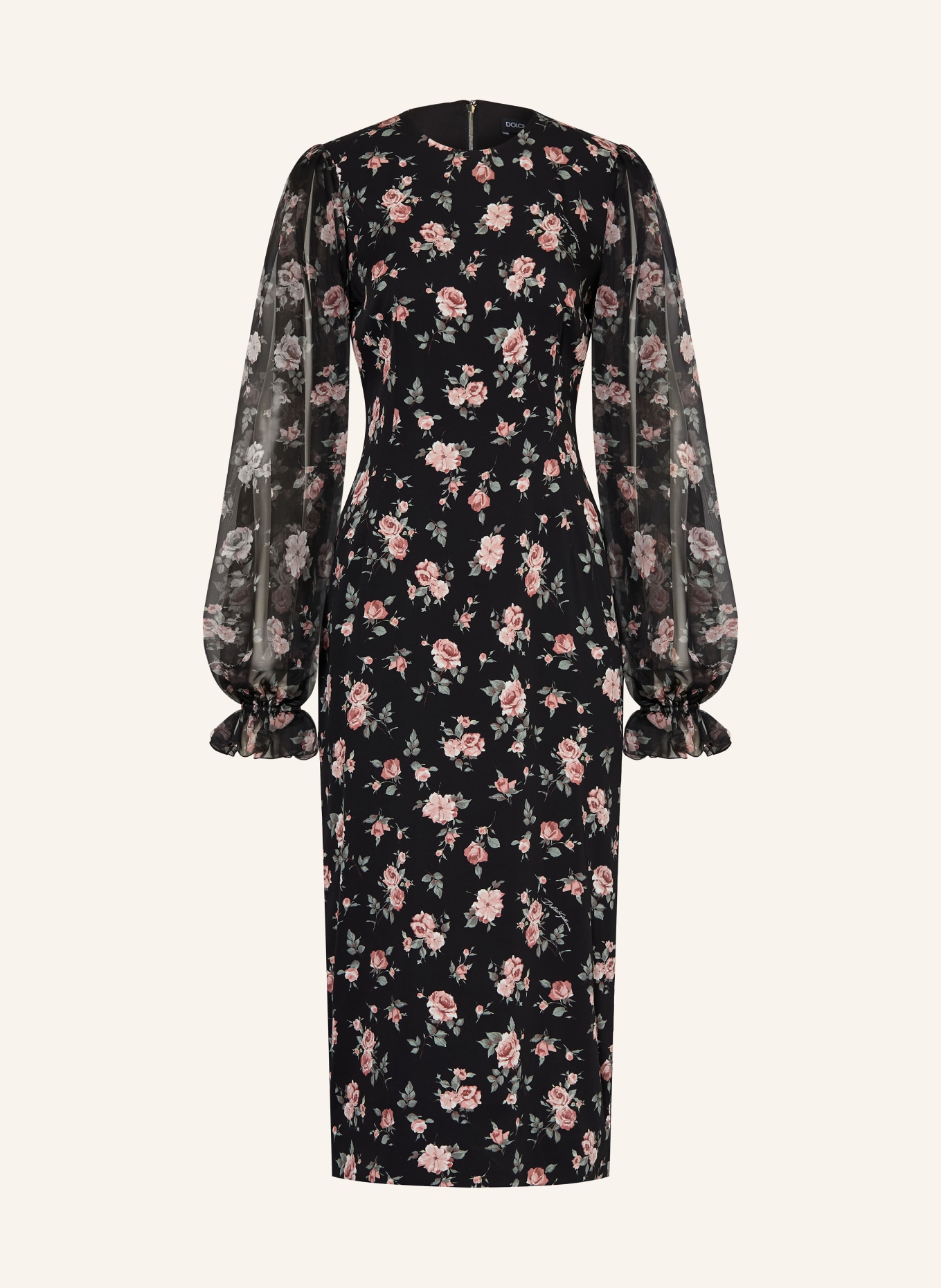 DOLCE & GABBANA hedvábné šaty: ČERNÁ / STARORŮŽOVÁ / ZELENÁ