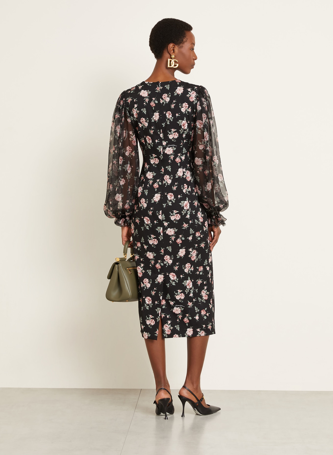 DOLCE & GABBANA hedvábné šaty: ČERNÁ / STARORŮŽOVÁ / ZELENÁ