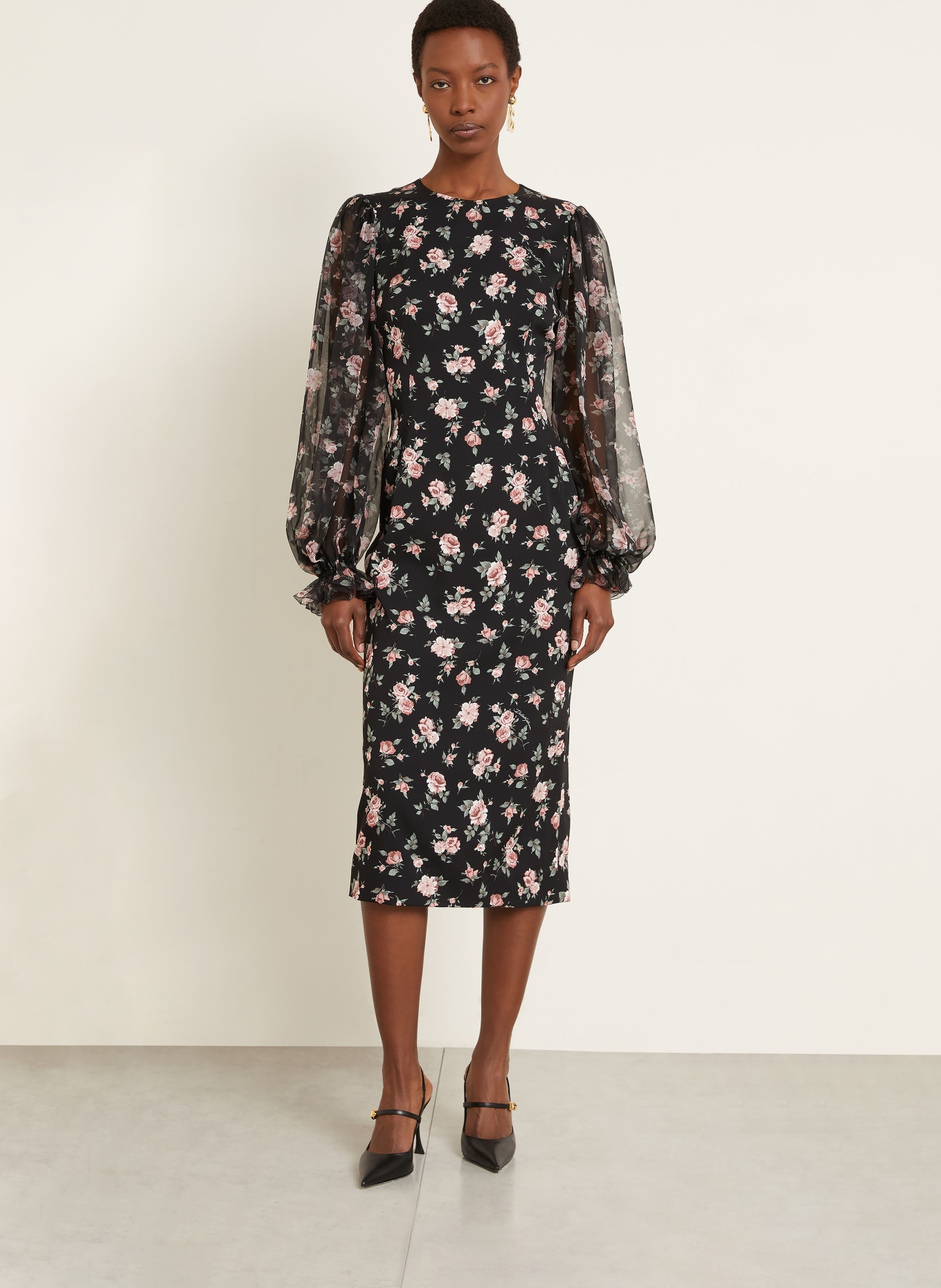 DOLCE & GABBANA hedvábné šaty: ČERNÁ / STARORŮŽOVÁ / ZELENÁ