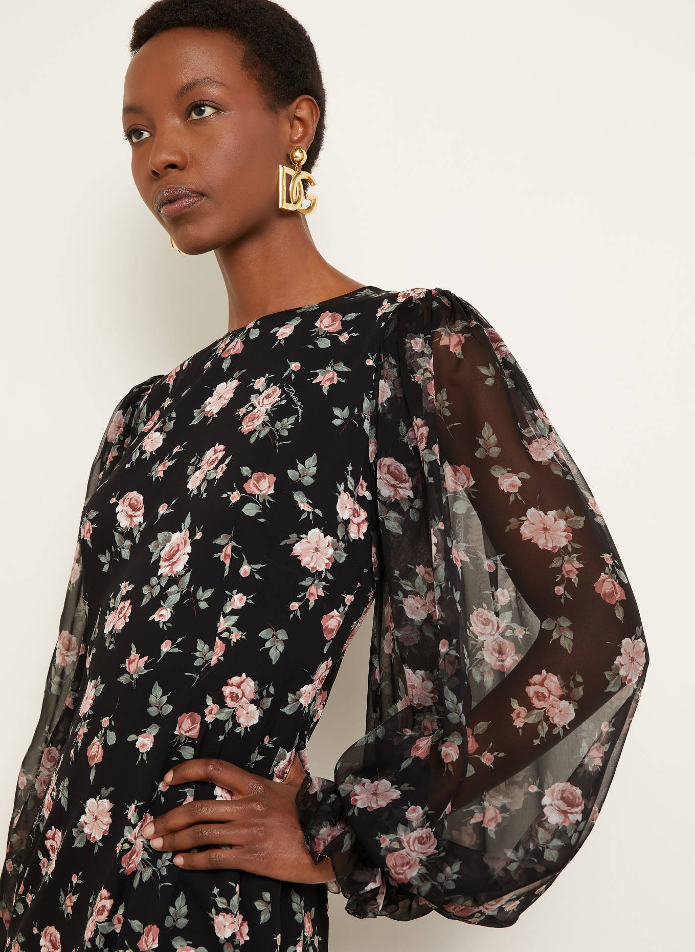 DOLCE & GABBANA hedvábné šaty: ČERNÁ / STARORŮŽOVÁ / ZELENÁ