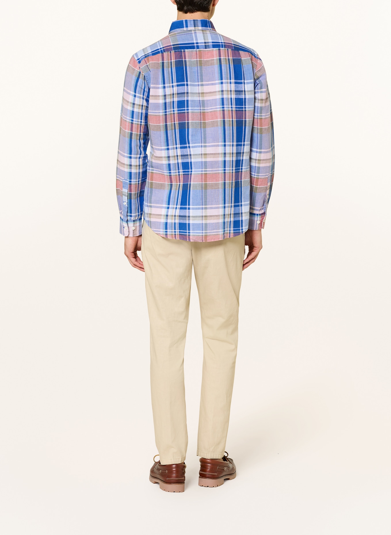 STROKESMAN'S Regular fit shirt: BLUE / LIGHT RED / KHAKI