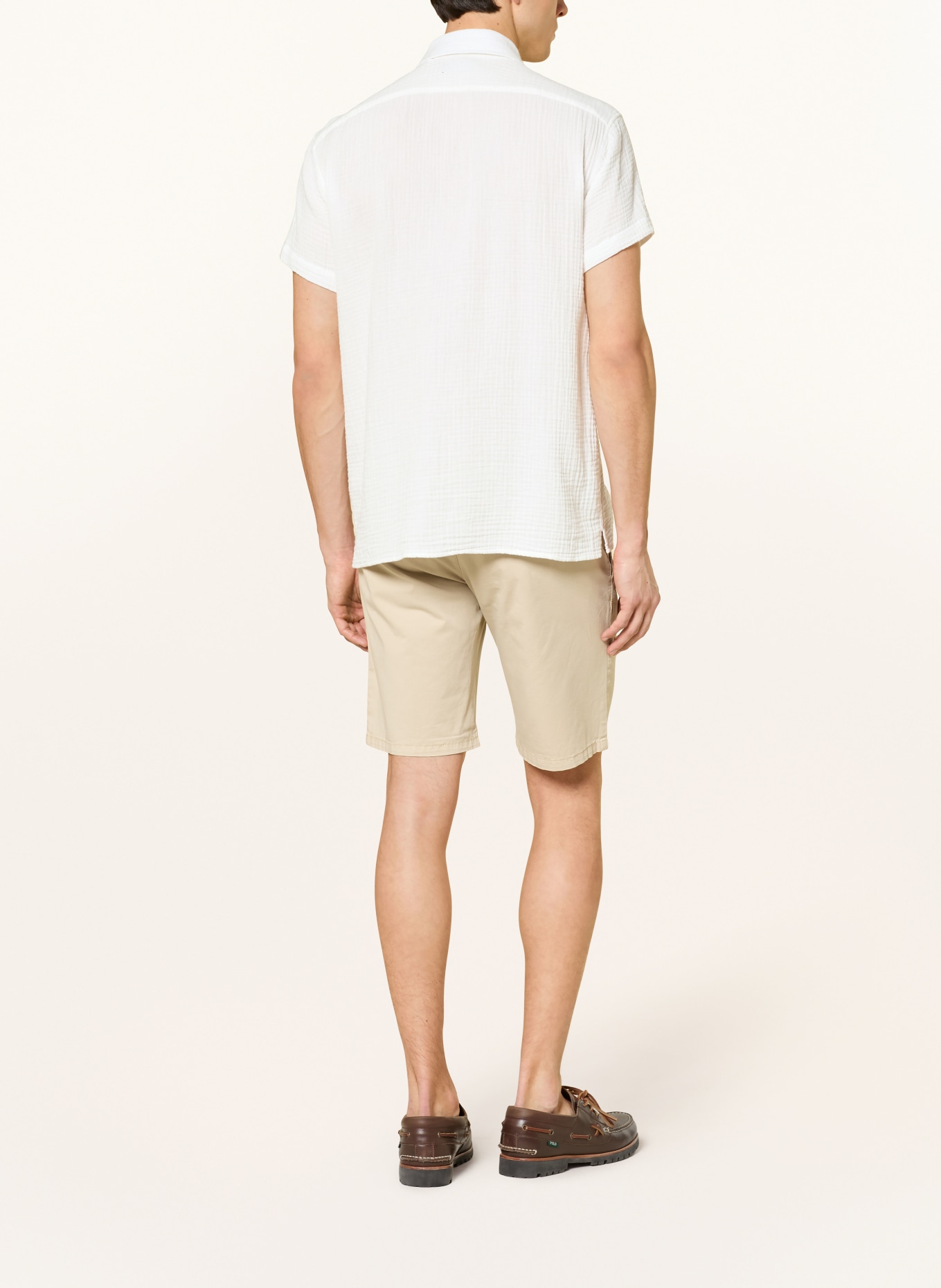 STROKESMAN'S Resorthemd Comfort Fit aus Musselin: WEISS