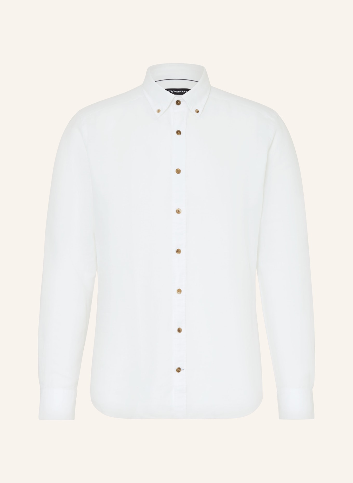 STROKESMAN'S Košile Regular Fit s lnem: BÍLÁ