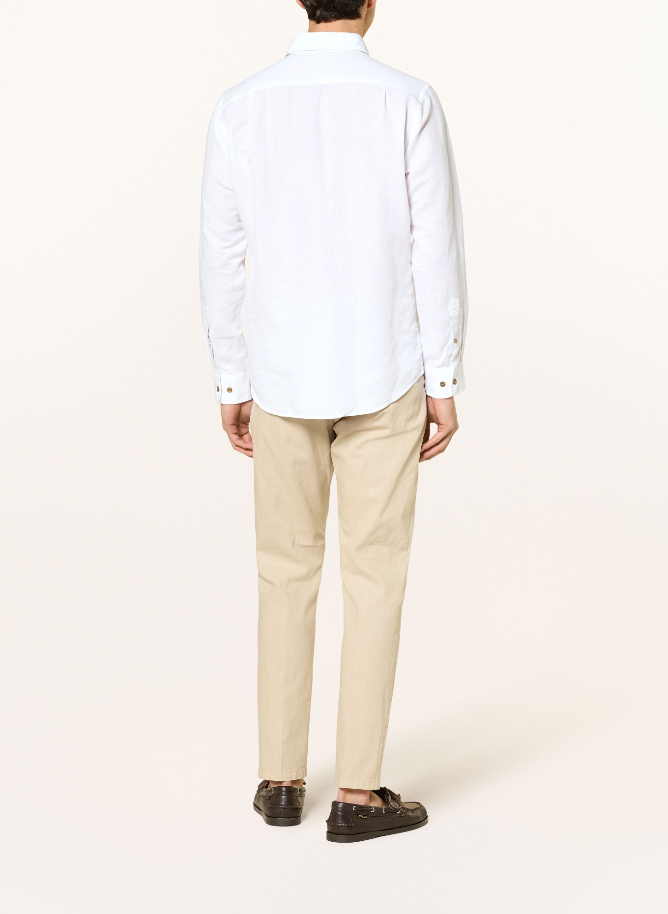 STROKESMAN'S Košile Regular Fit s lnem: BÍLÁ