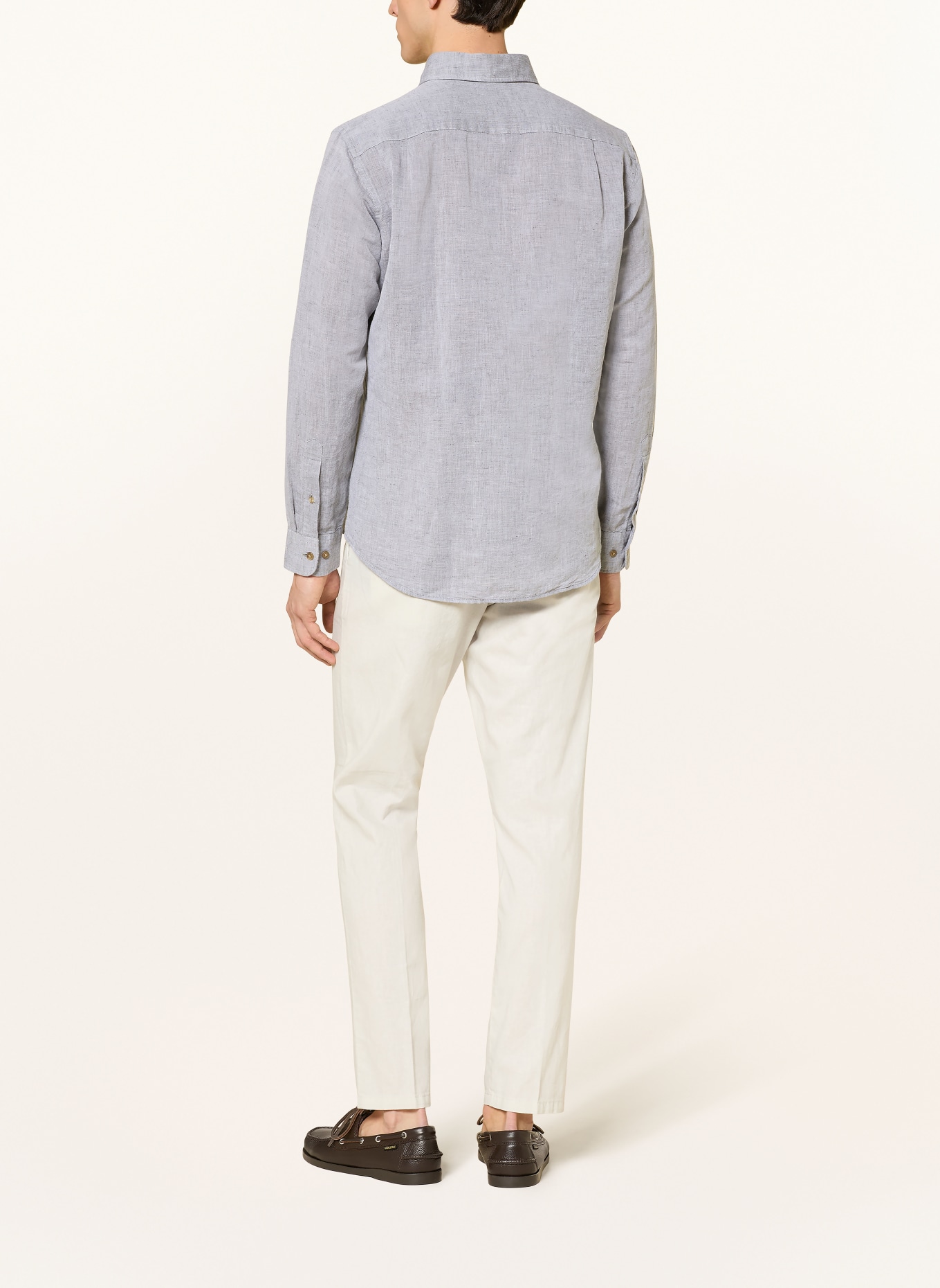 STROKESMAN'S Košile Regular Fit s lnem: OLIVOVÁ