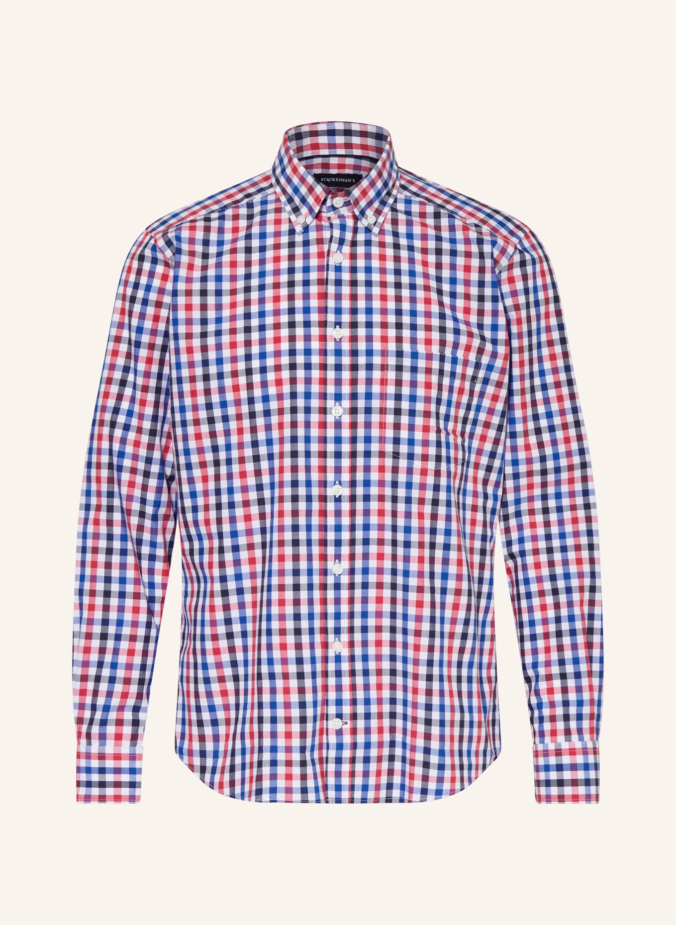 STROKESMAN'S Regular fit shirt: WHITE / RED / BLUE