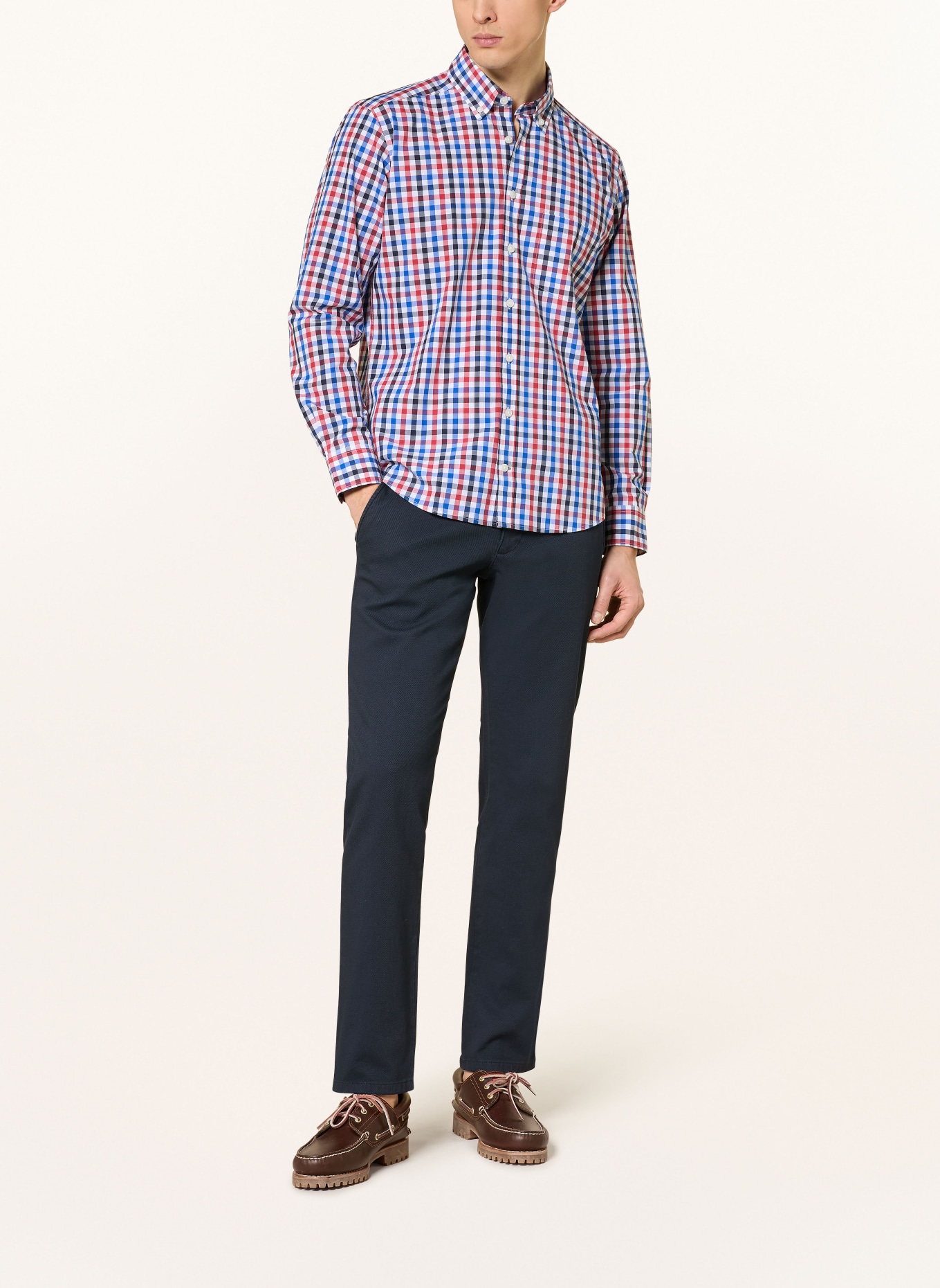 STROKESMAN'S Regular fit shirt: WHITE / RED / BLUE