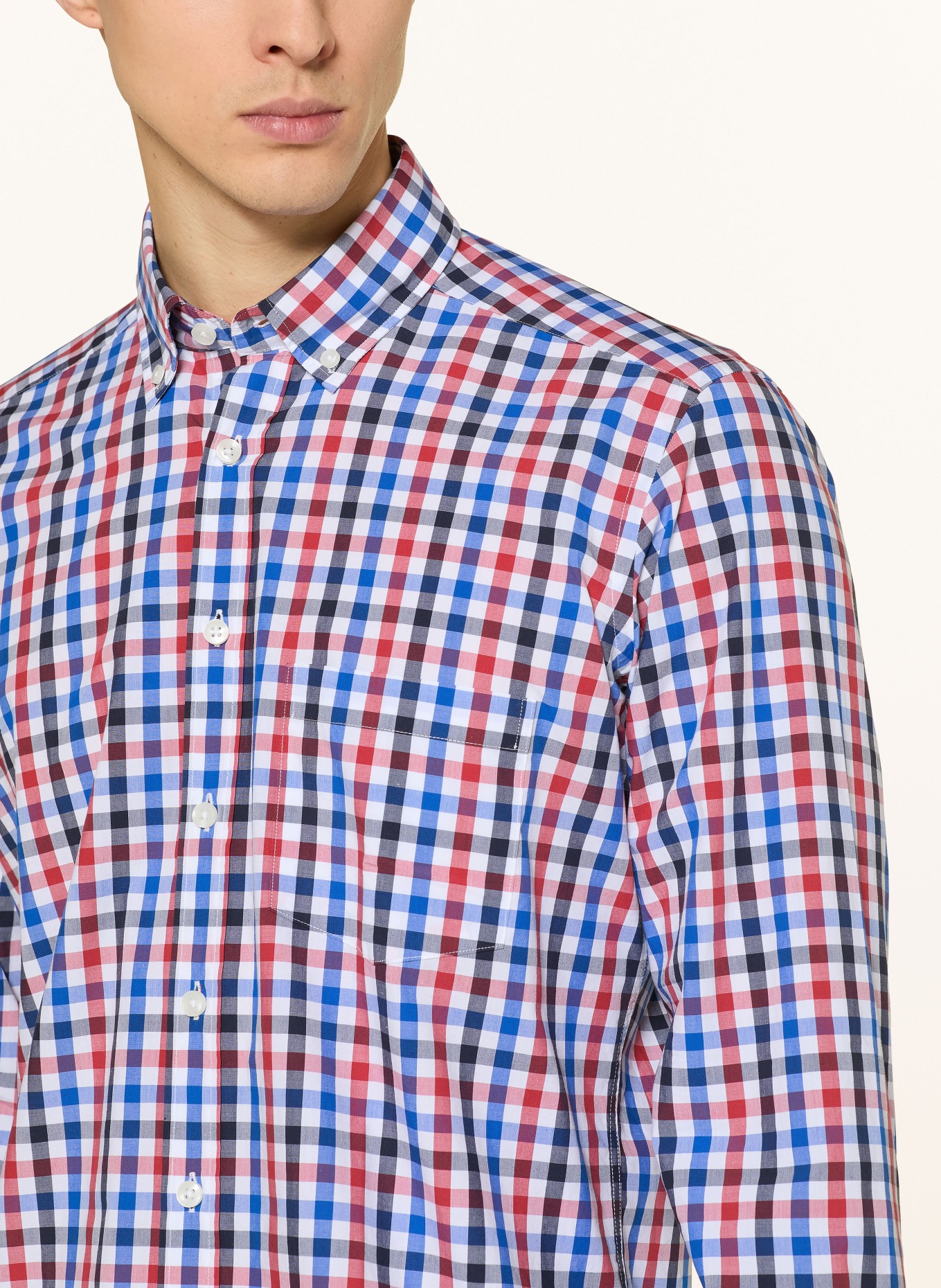 STROKESMAN'S Regular fit shirt: WHITE / RED / BLUE